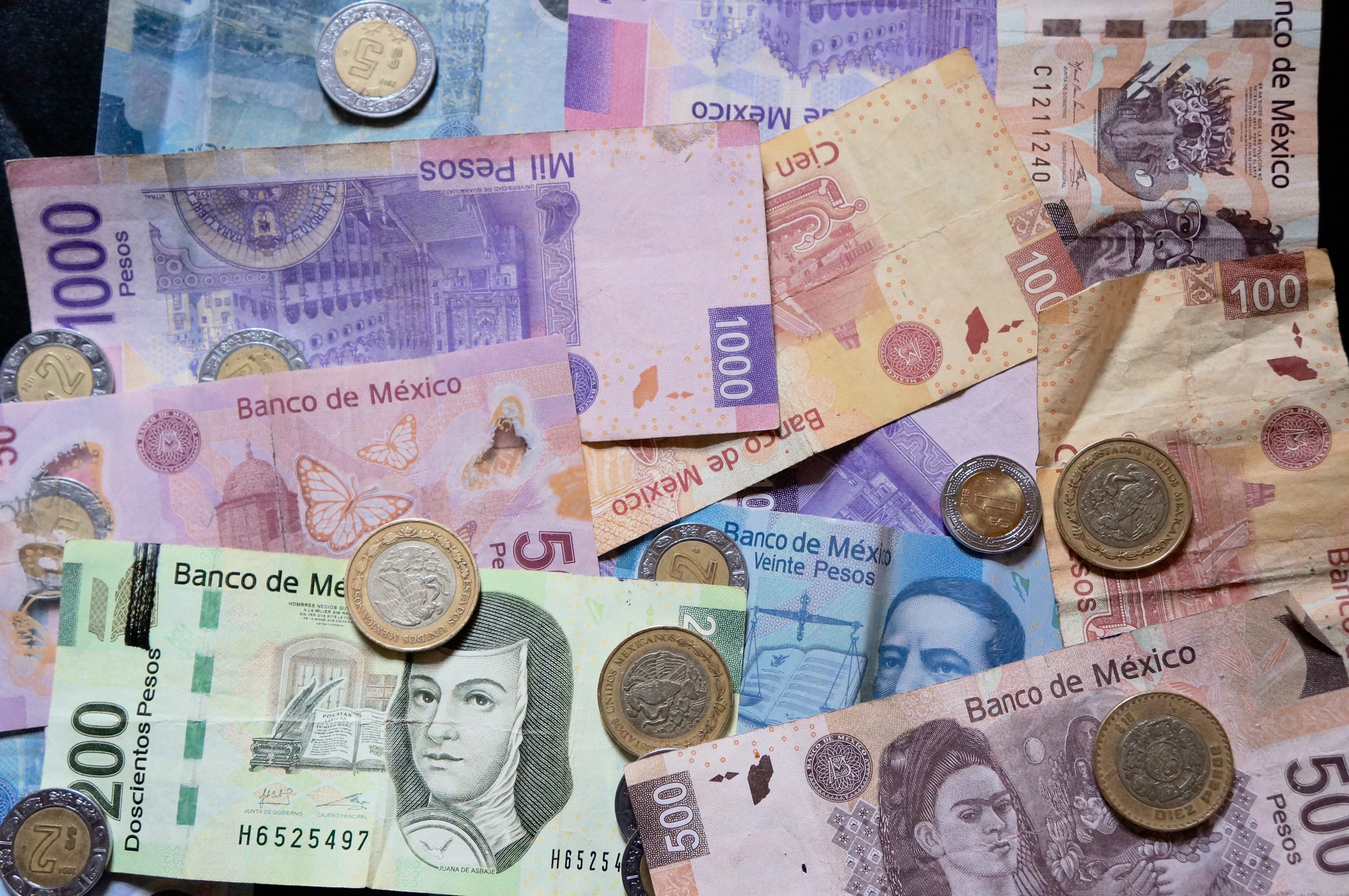 4K, Money, variation, banking, finance, banknote, coin, full frame, currency, choice, no people, lot, wealth, Ticket, mexico, global finance, exchange rate, HD Wallpaper