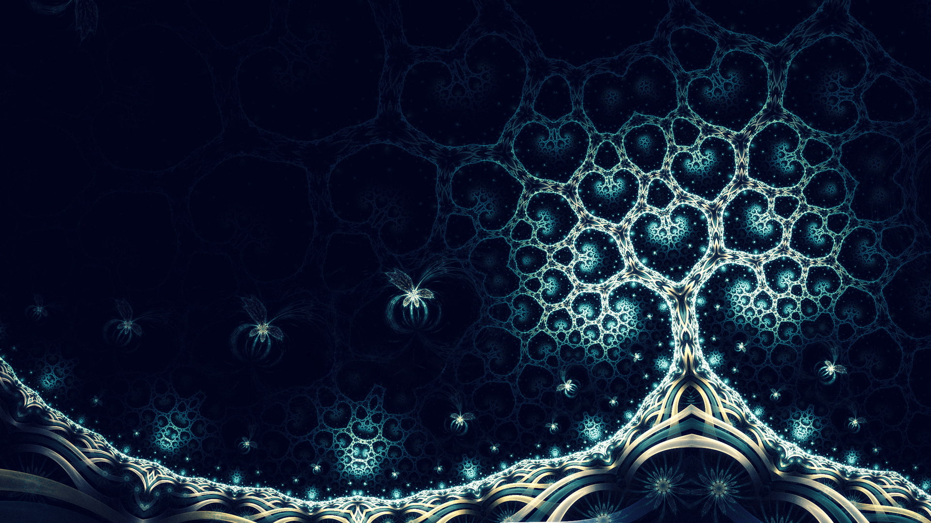 abstract, tree, digital/artwork, psychedelic, 1080P, hd, HD Wallpaper