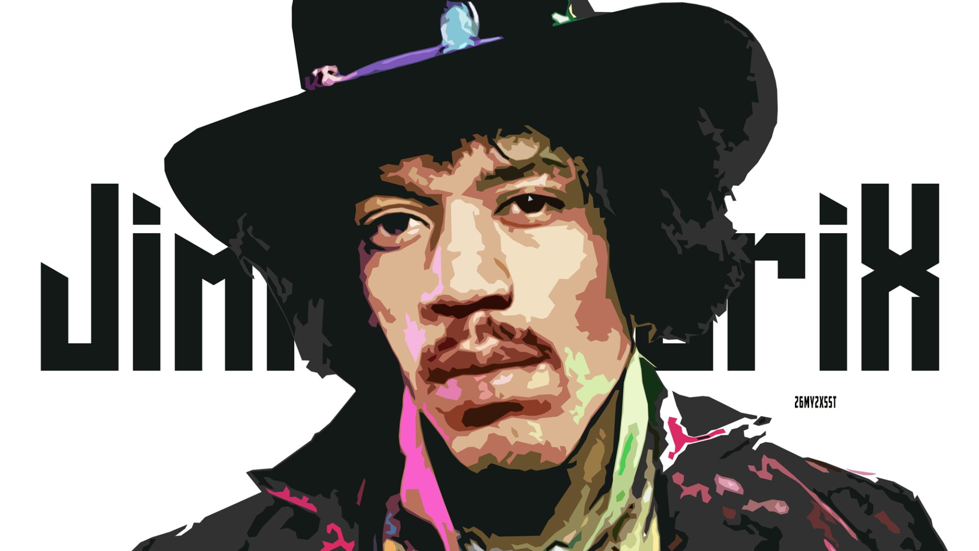 headshot, Rock (Music), white background, Artistic, 1080P, young adult, make-up, Music, front view, females, adult, Portrait, Jimi Hendrix, emotion, hat, HD Wallpaper
