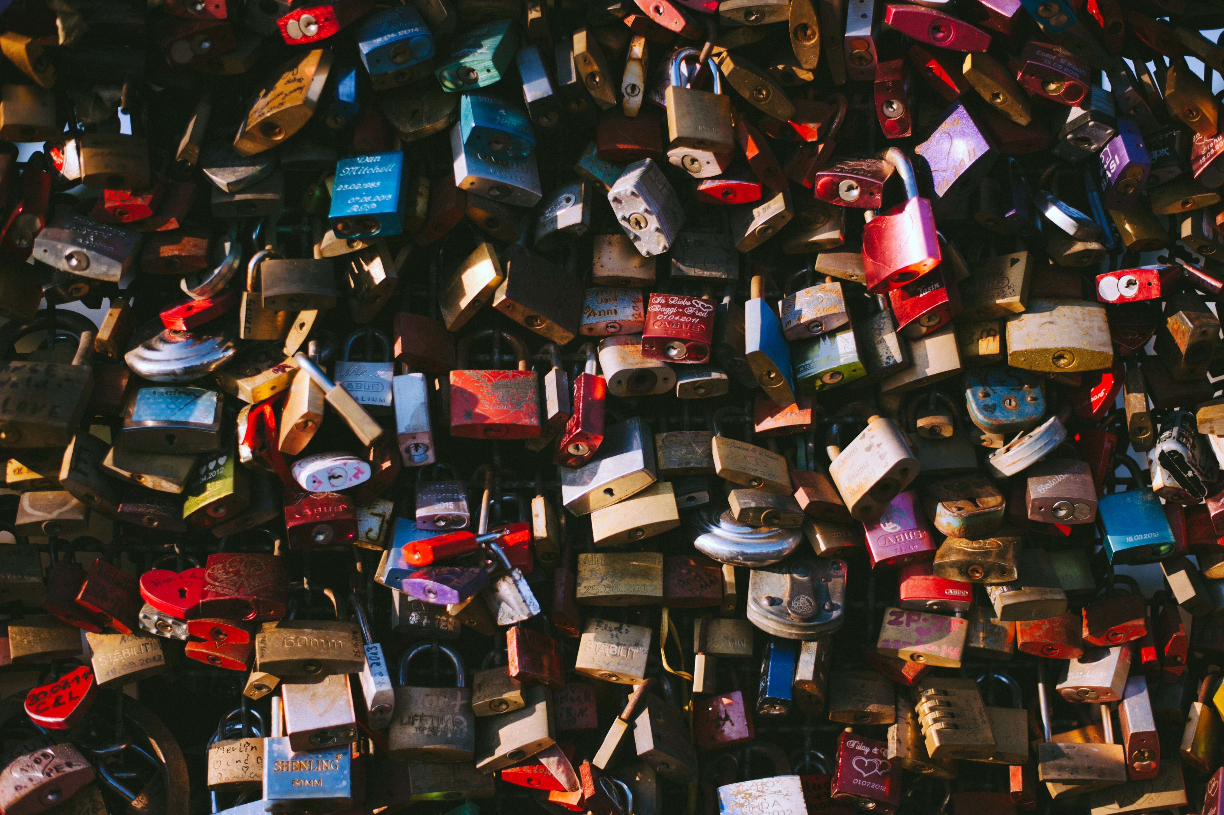 closed, backgrounds, love lock, large group of objects, metal, safety, message, hanging, no people, love, abundance, hohenzollernbrücke, locks, positive emotion, HD Wallpaper