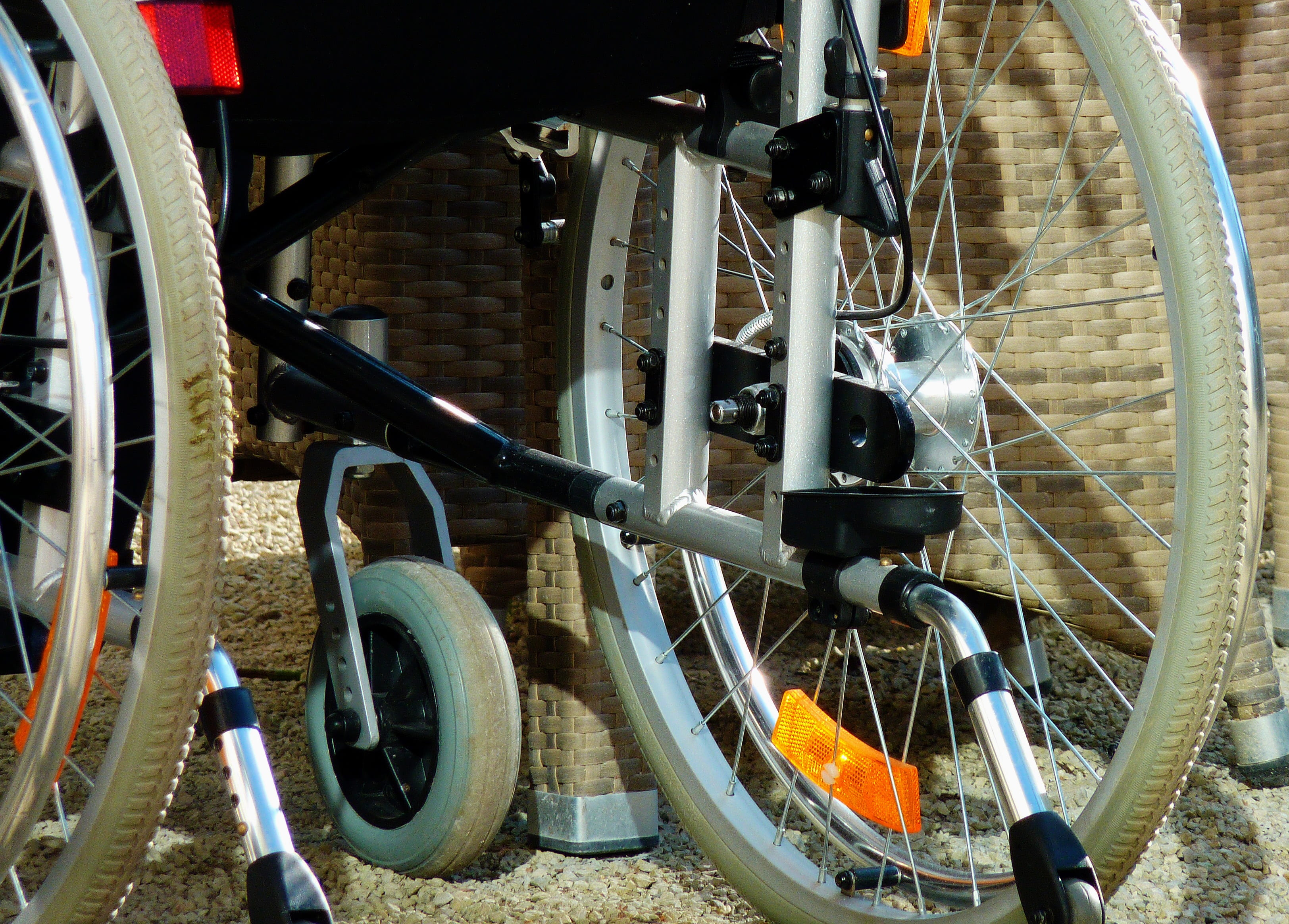 2K, metal, disabled human being, wheel, day, stationary, constant, lame, travel, handicap, black, bicycle, nursing home, close, driving help, no people, HD Wallpaper