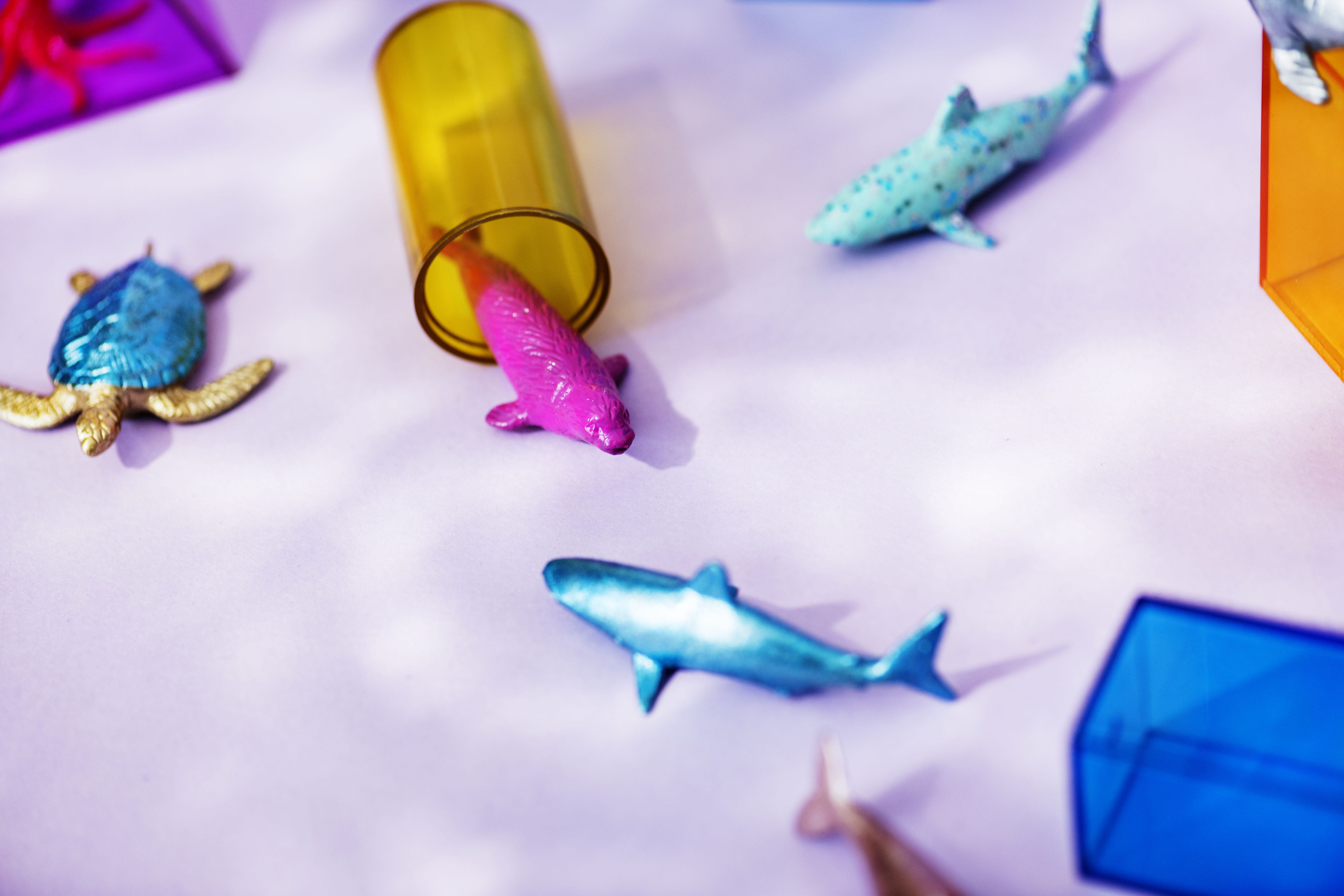 animal representation, model, 4K, plastic, art and craft, decoration, colorful, abstract, small, still life, background, creative, colored pencil, close-up, HD Wallpaper