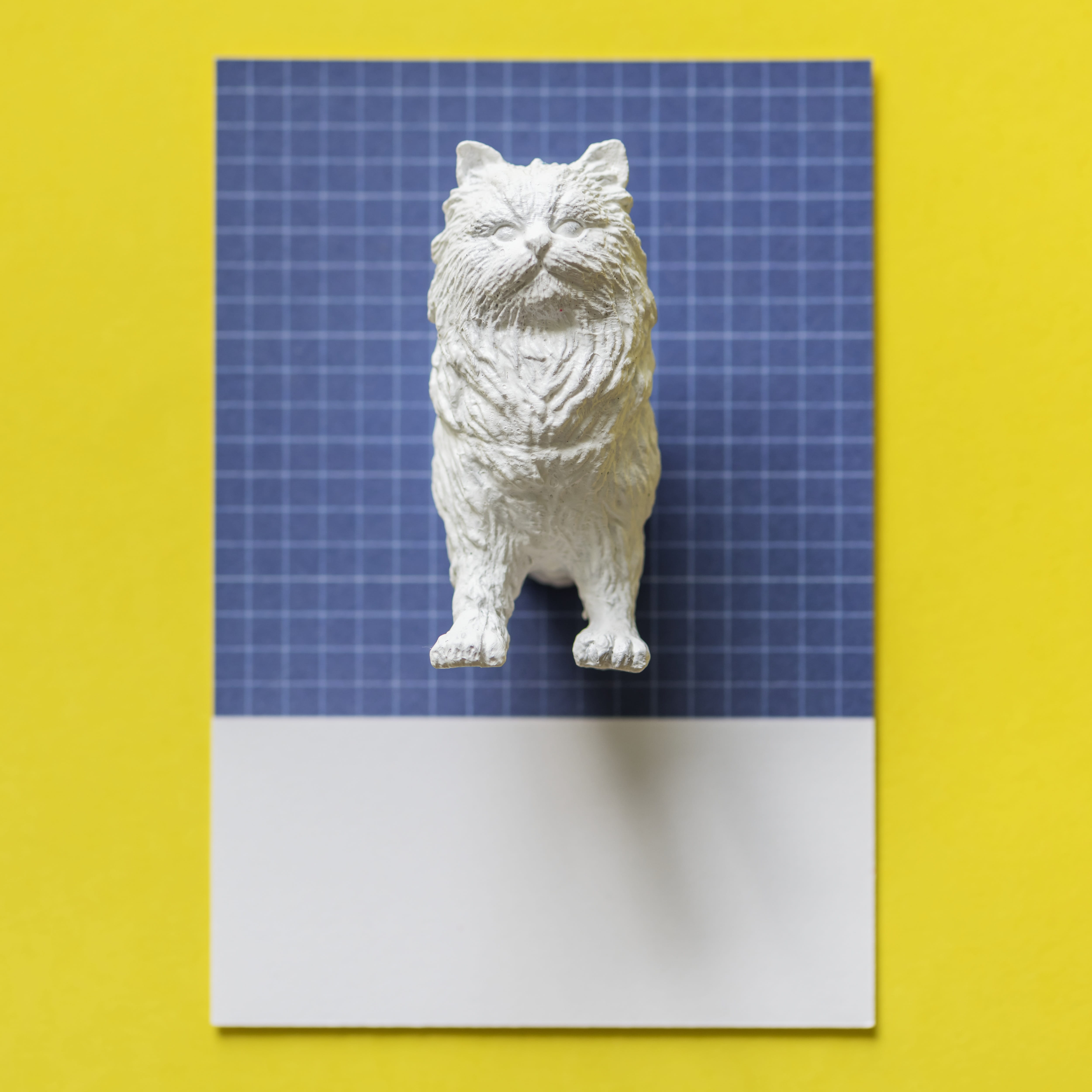 one animal, craft, close-up, figure, pastel, domestic animals, 4K, cat, miniature, studio shot, colorful, mini, indoors, card, pattern, full length, animal, Phone HD Wallpaper