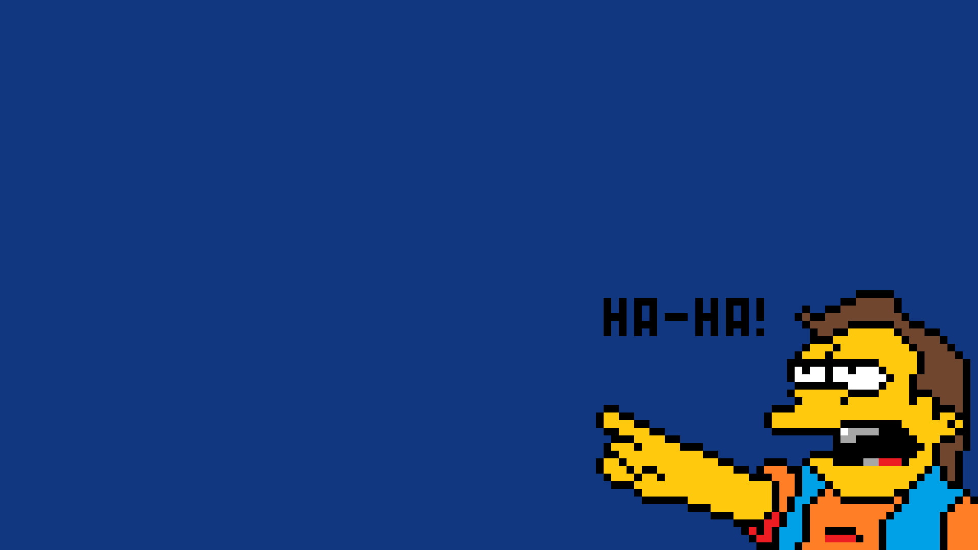 The Simpsons, Pixel Art, Pixels, Nelson muntz, 1080P, HD Wallpaper