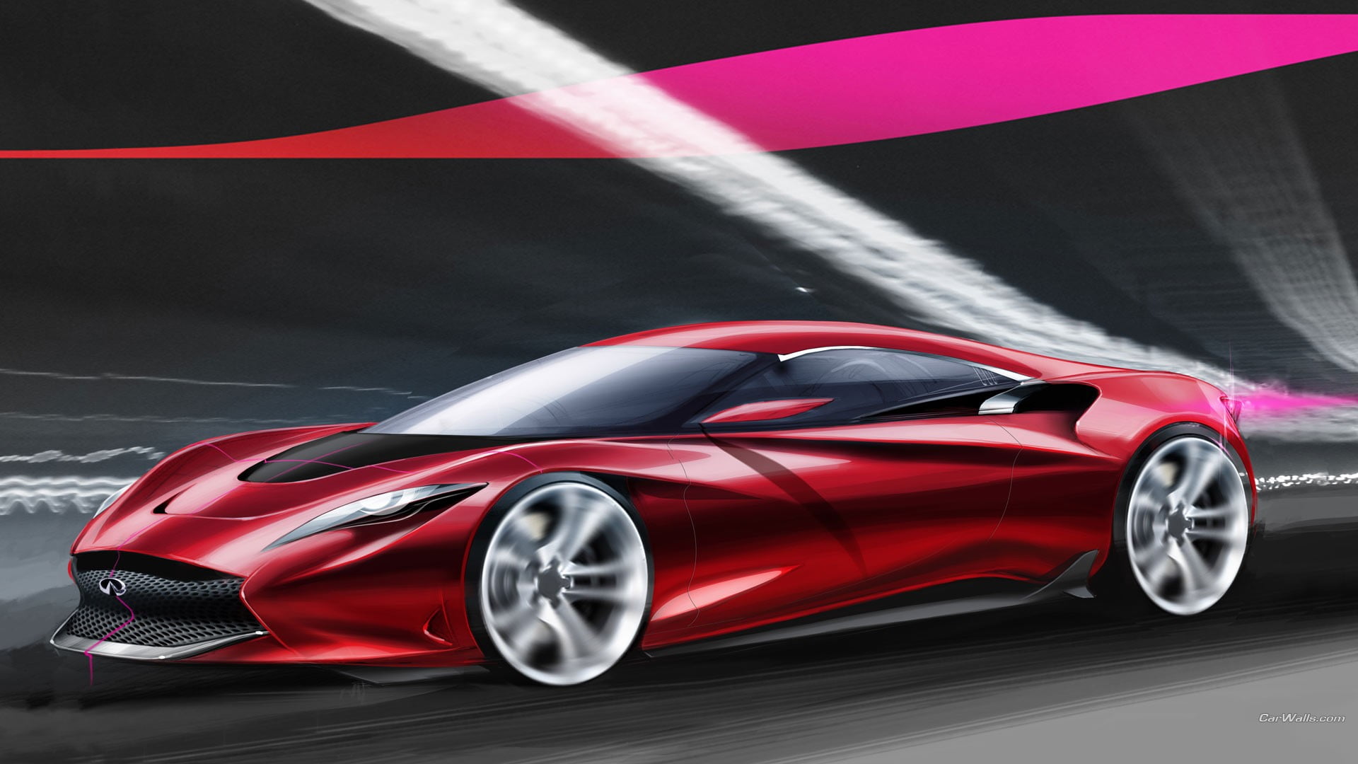 sports race, sport, performance, indoors, speed, personal land vehicle, concept cars, sports car, red, black, 1080P, car, auto racing, motorsport, wheel, HD Wallpaper