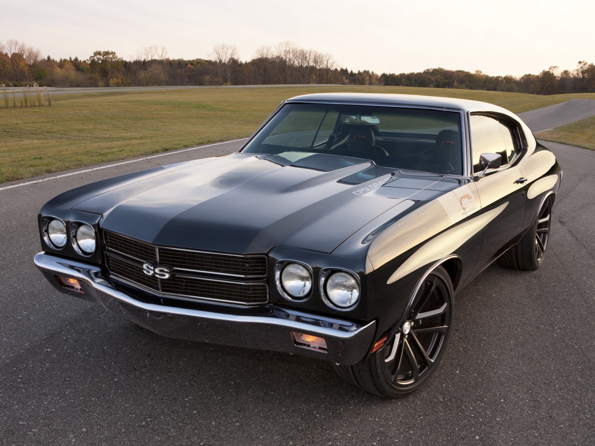 engine, obsolete, old-fashioned, 1970, the front, ss, Chevrolet, front View, stationary, old, car, sky, luxury, 1080P, outdoors, antique, sport, mode of transportation, HD Wallpaper