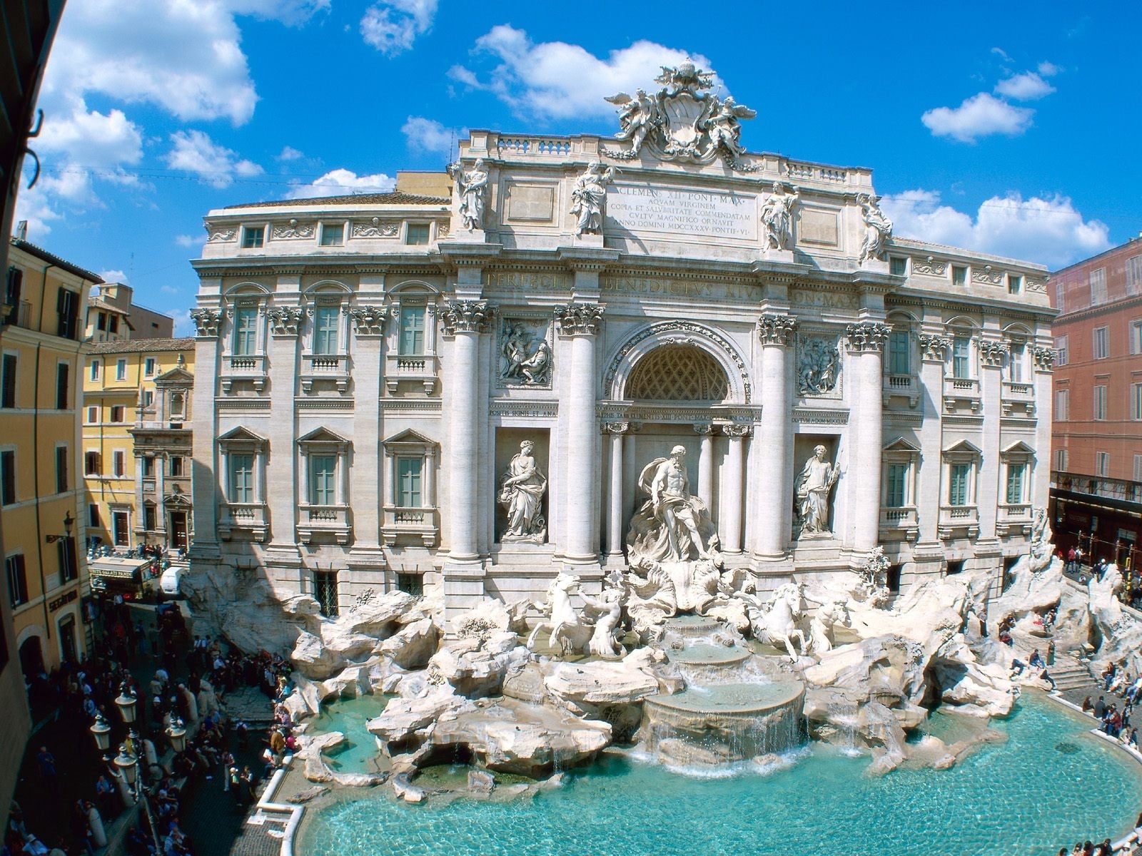 roman, italy, water, fountain, art and craft, travel, piazza di Trevi, italian Culture, sculpture, facade, cultures, rome, famous Place, marble, baroque Style, HD Wallpaper