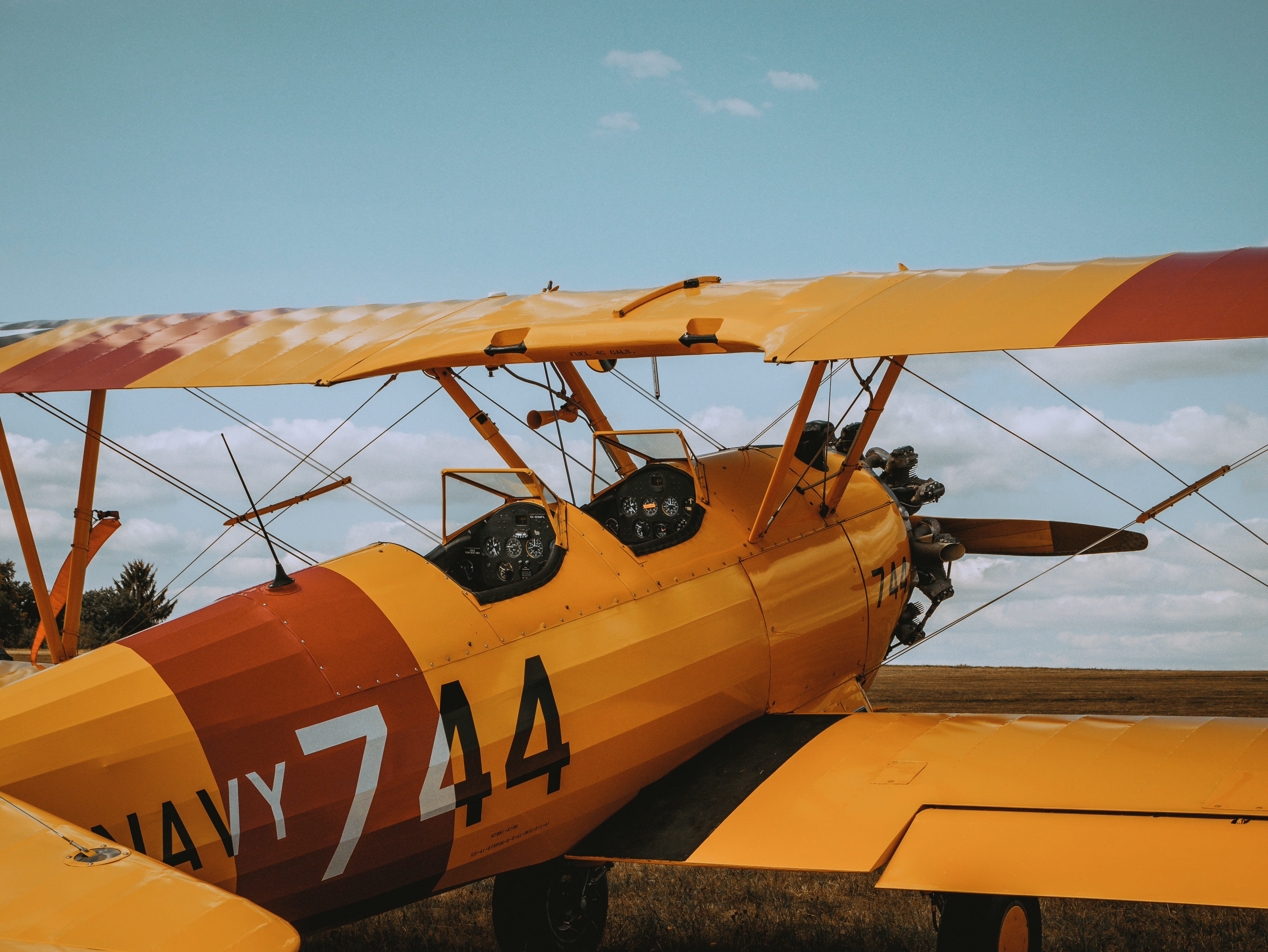wing, beach, travel, sailboat, double decker, aircraft, aviation, clear sky, style, transportation, water, flying, no people, day, 4K, oldtimer, rope, HD Wallpaper