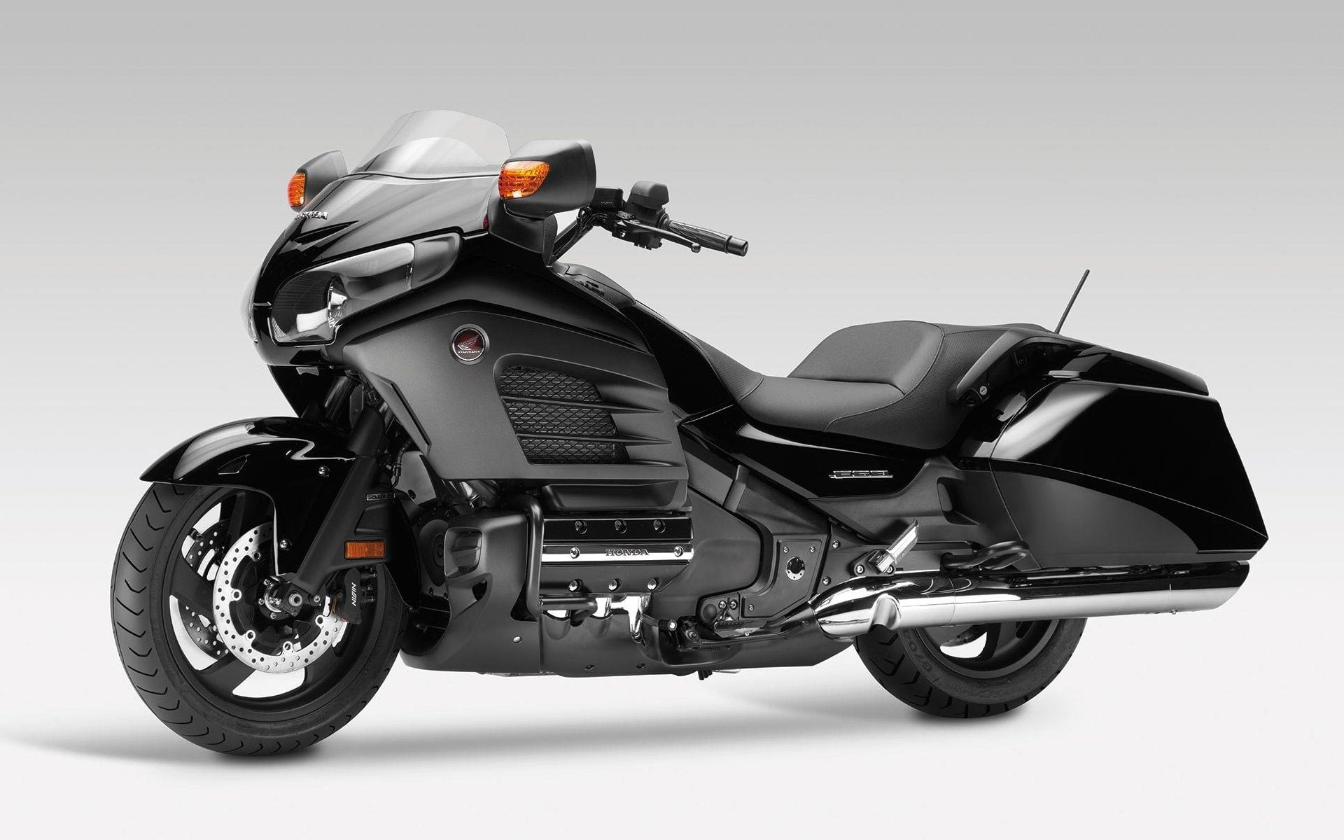chrome, white background, goldwing, Motorcycles, no people, 1080P, speed, scooter, modern, outdoors, Honda, red, side view, toy, day, motorcycle, transportation, HD Wallpaper