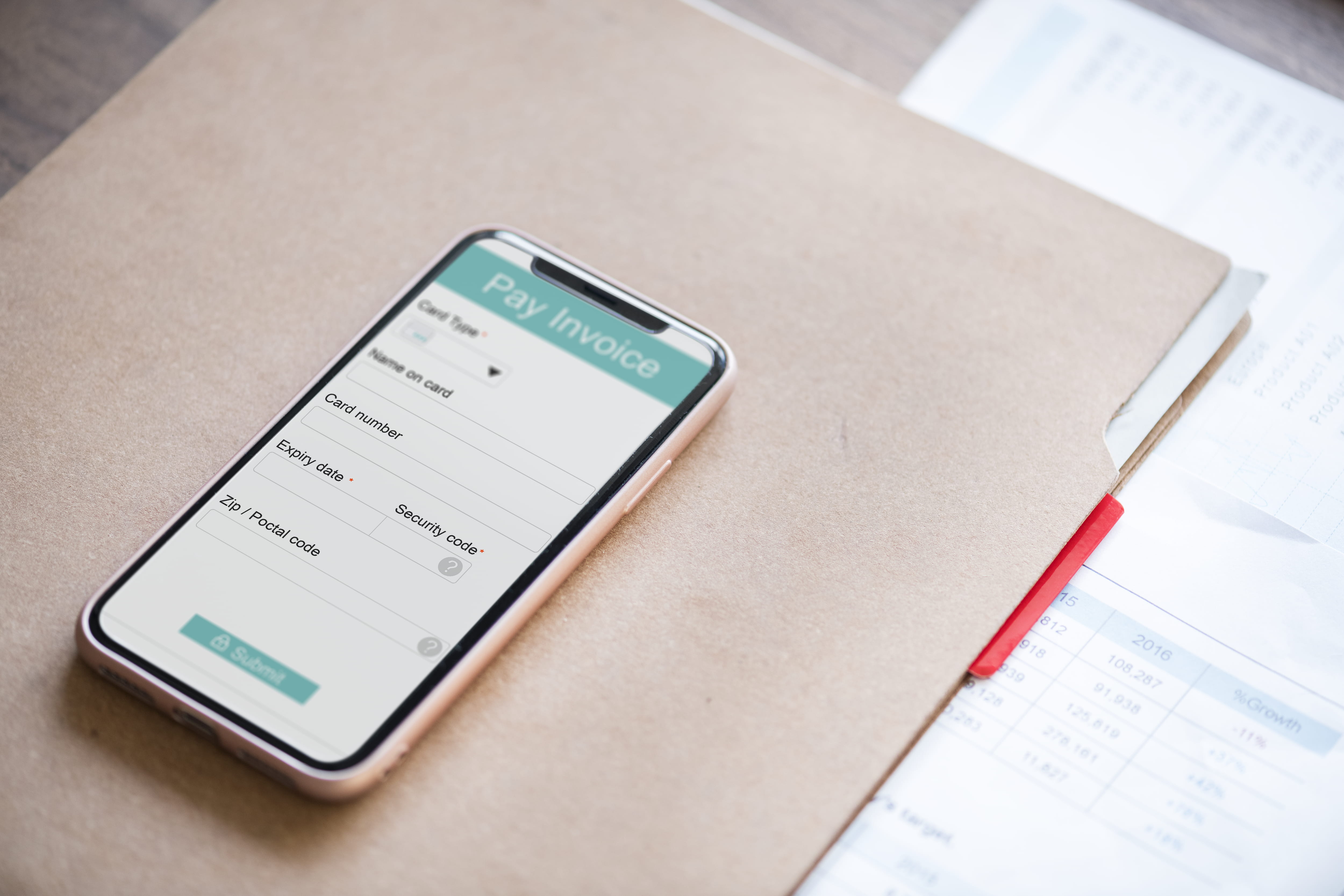 invoice, folder, 4K, paperwork, day, business, communication, wireless, high angle view, mobile phone, smart phone, cellphone, top, receipts, iphone, wireless technology, HD Wallpaper