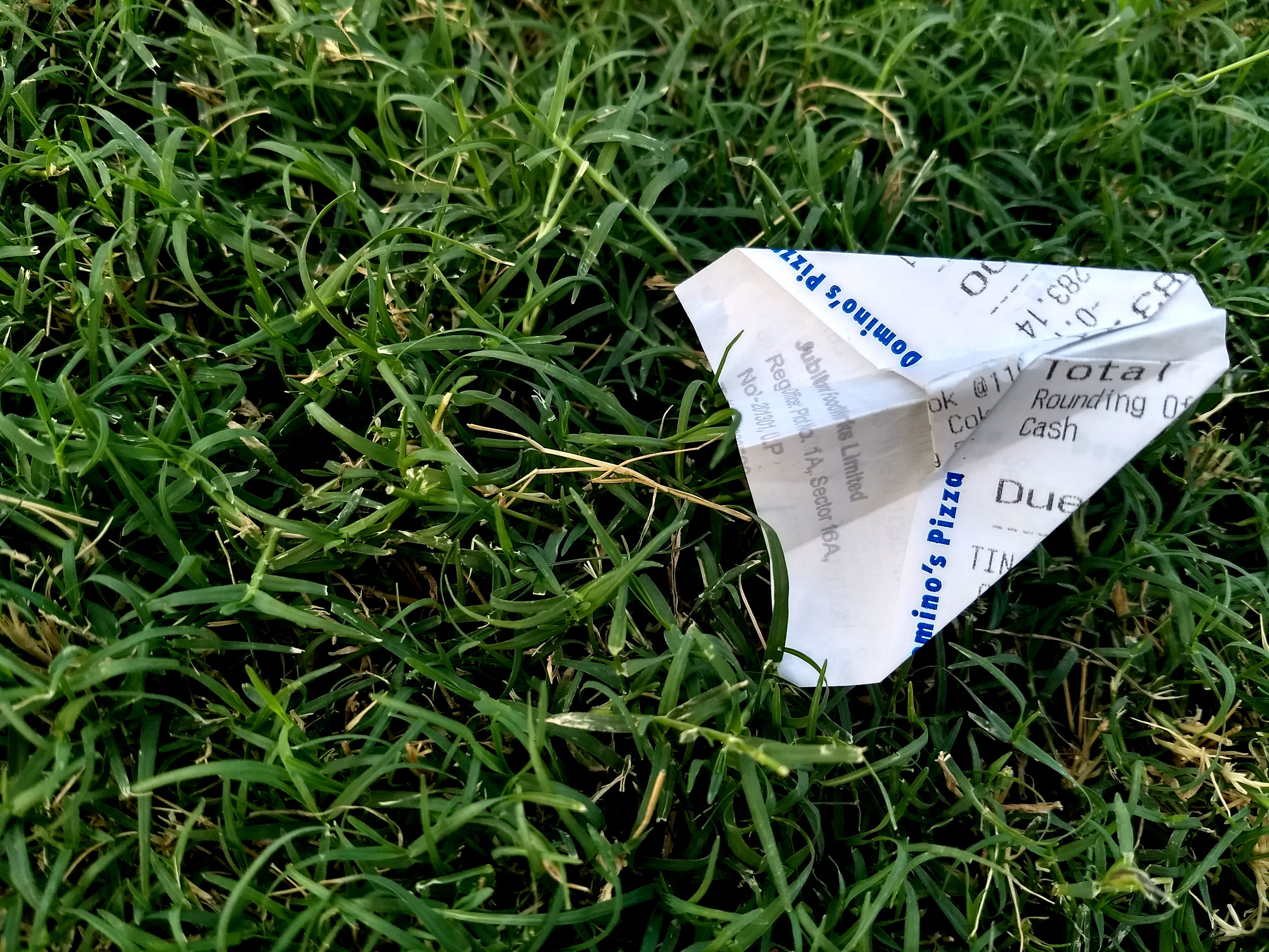 airplane, outdoors, land, high angle view, 4K, receipts, no people, plant, symbol, folded, communication, text, grass, leisure, fun, growth, toy, western script, HD Wallpaper