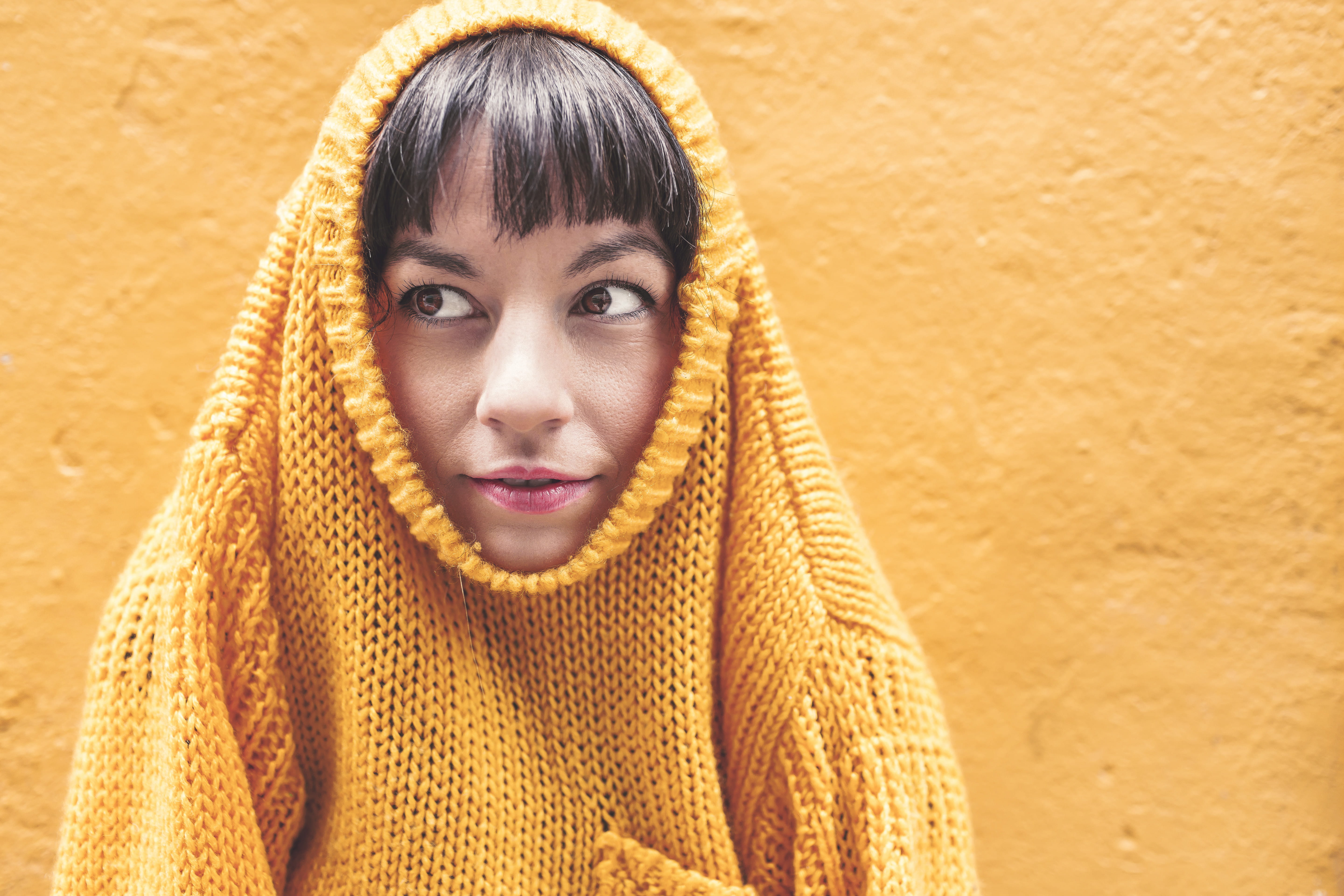 outdoors, portrait, childhood, indian Culture, beautiful people, islam, fashion, body part, wearing, human body part, women, wall, young Adult, yellow, HD Wallpaper