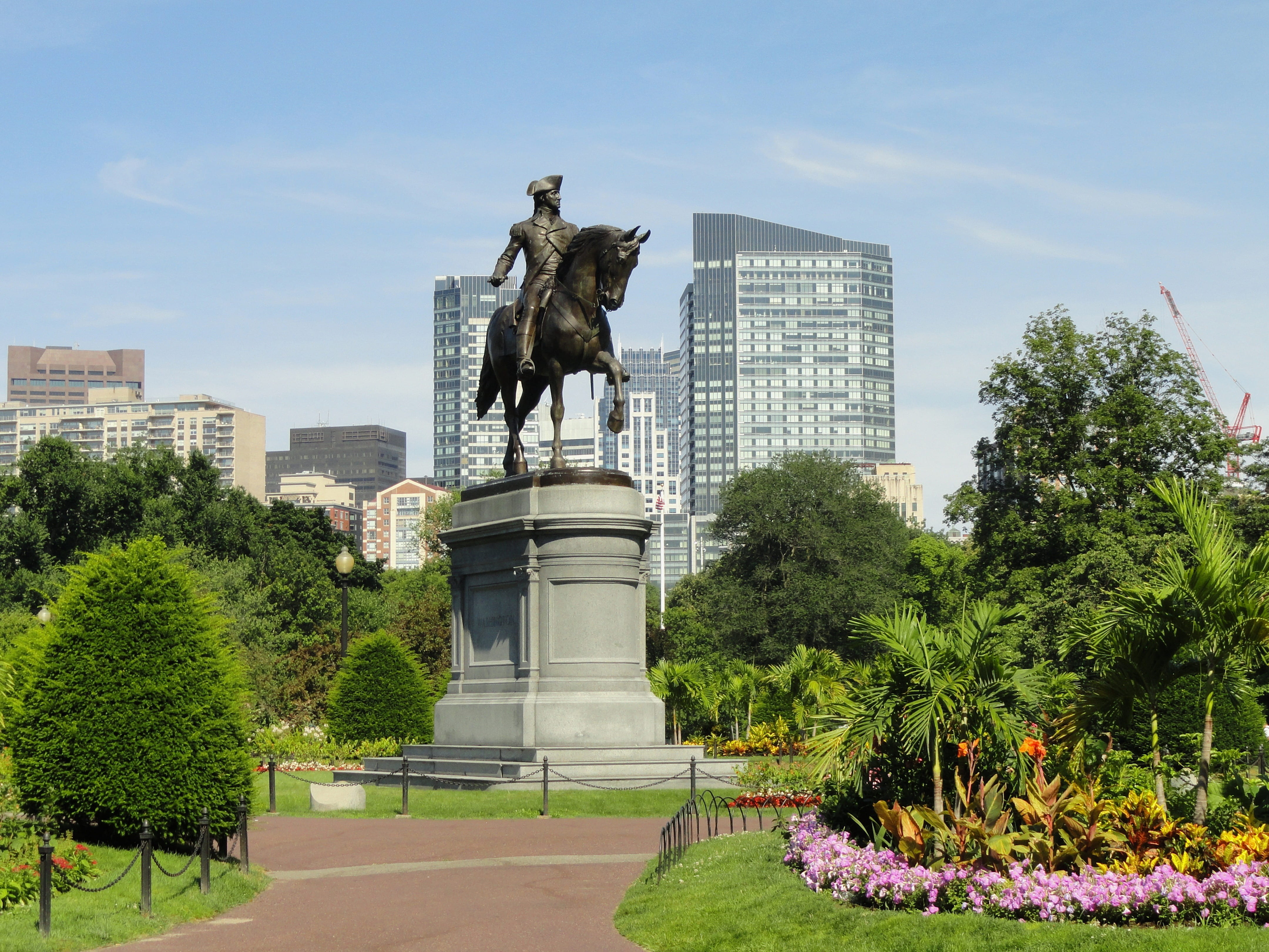 statue, office building exterior, no people, park - man made space, creativity, art and craft, man, outdoors, nature, sky, urban, built structure, spring, HD Wallpaper