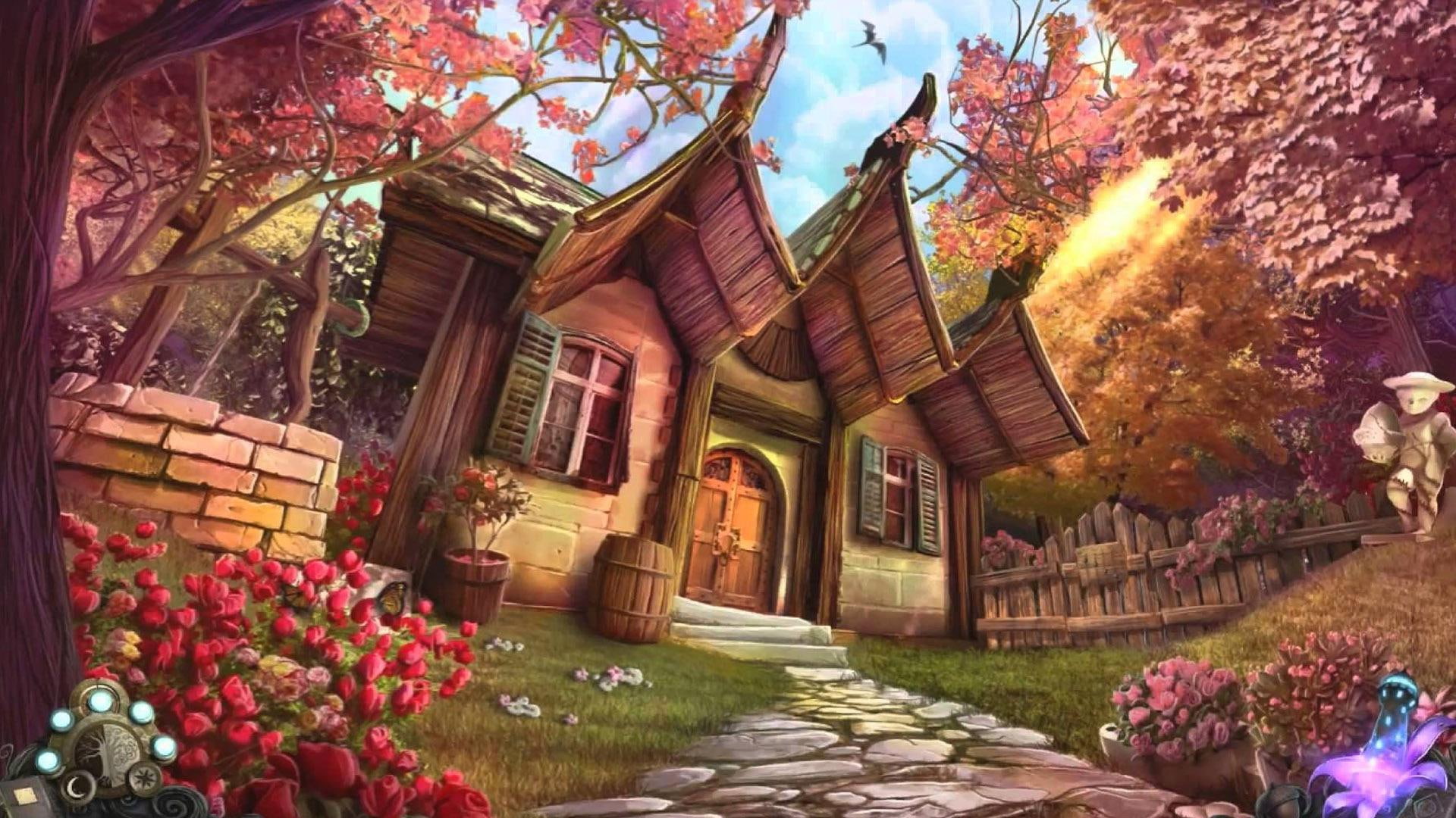 1080P, house, child of the forest, forest, wooden, illustration, passage, rite, brown, rite of passage, child, games, 1920x1080, HD Wallpaper