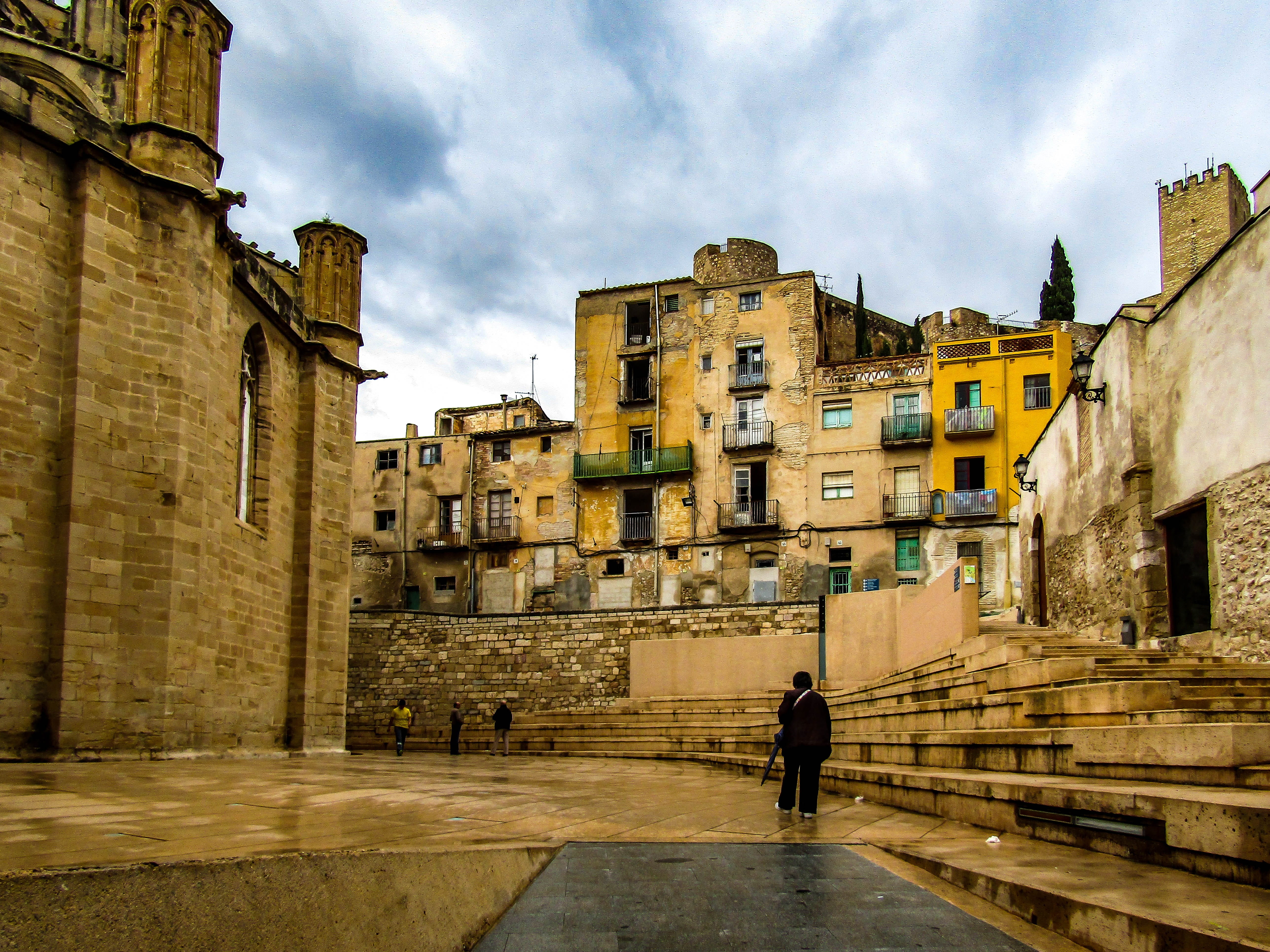 rear view, tourism, stone, building exterior, walking, real people, leisure activity, gothic, building, travel, one person, sky, reference point, built structure, HD Wallpaper