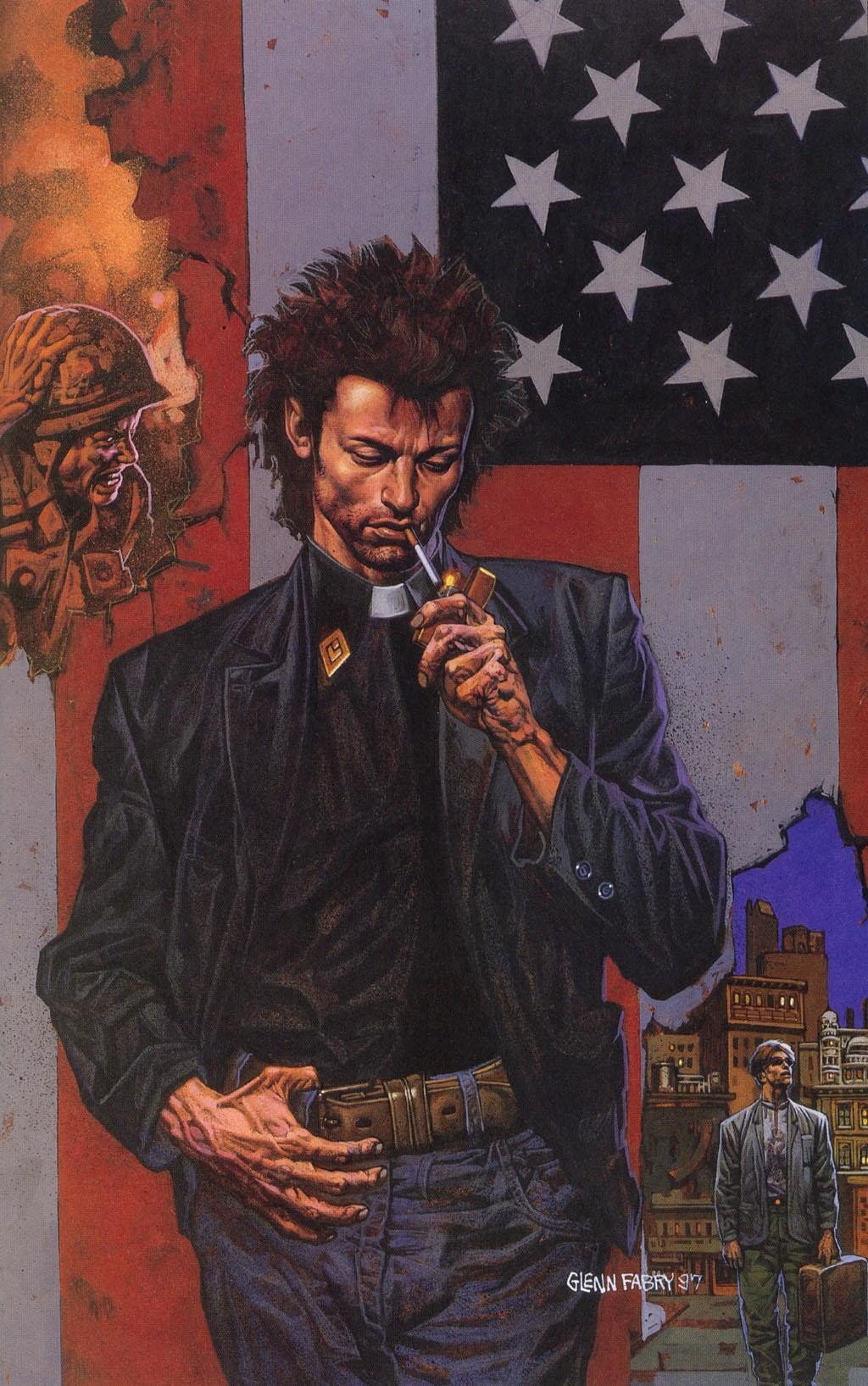 Garth Ennis, Preacher, Glenn Fabry, 720P, Steve Dillon, Phone HD Wallpaper