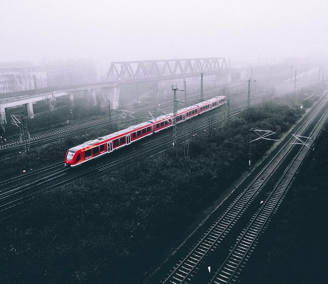 on the move, public transportation, high angle view, bridge - man made structure, outdoors, 480P, train, Deutsche Bahn, passenger train, mode of transportation, HD Wallpaper