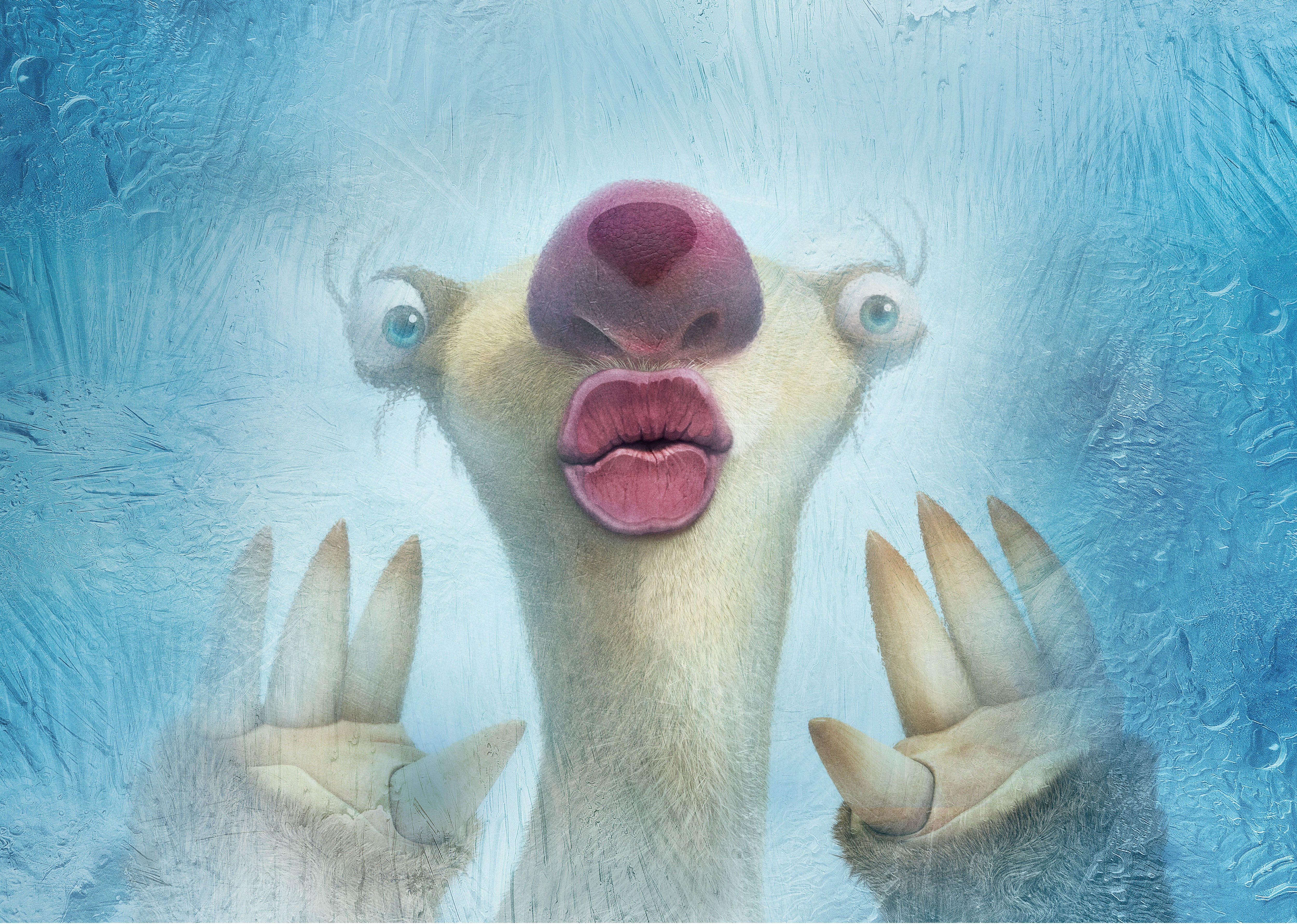 Ice Age 5, ice, sloth, 4K, Animation, age, 4K, pink, illustration, Sid, lips, Ice Age Collision Course, HD Wallpaper