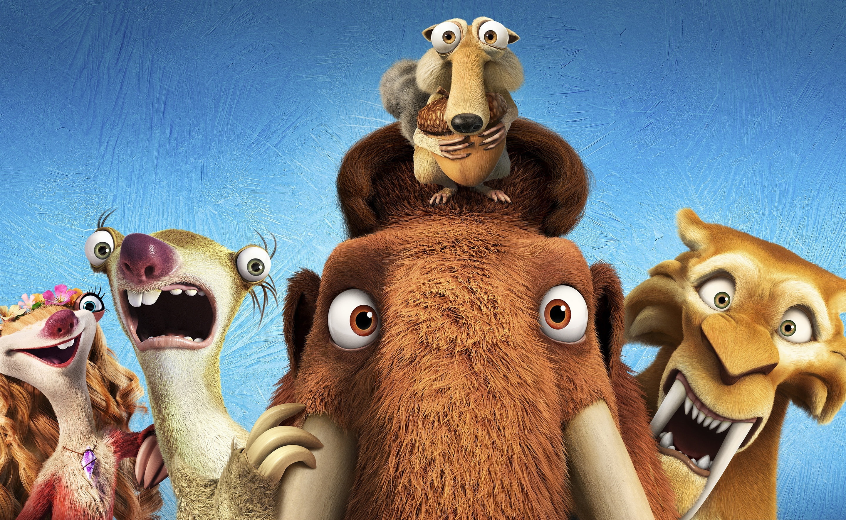 iceage, group of objects, no people, day, art and craft, characters, 2016, Cartoons, mammal, movie, indoors, course, 2K, brown, group of animals, animal representation, HD Wallpaper