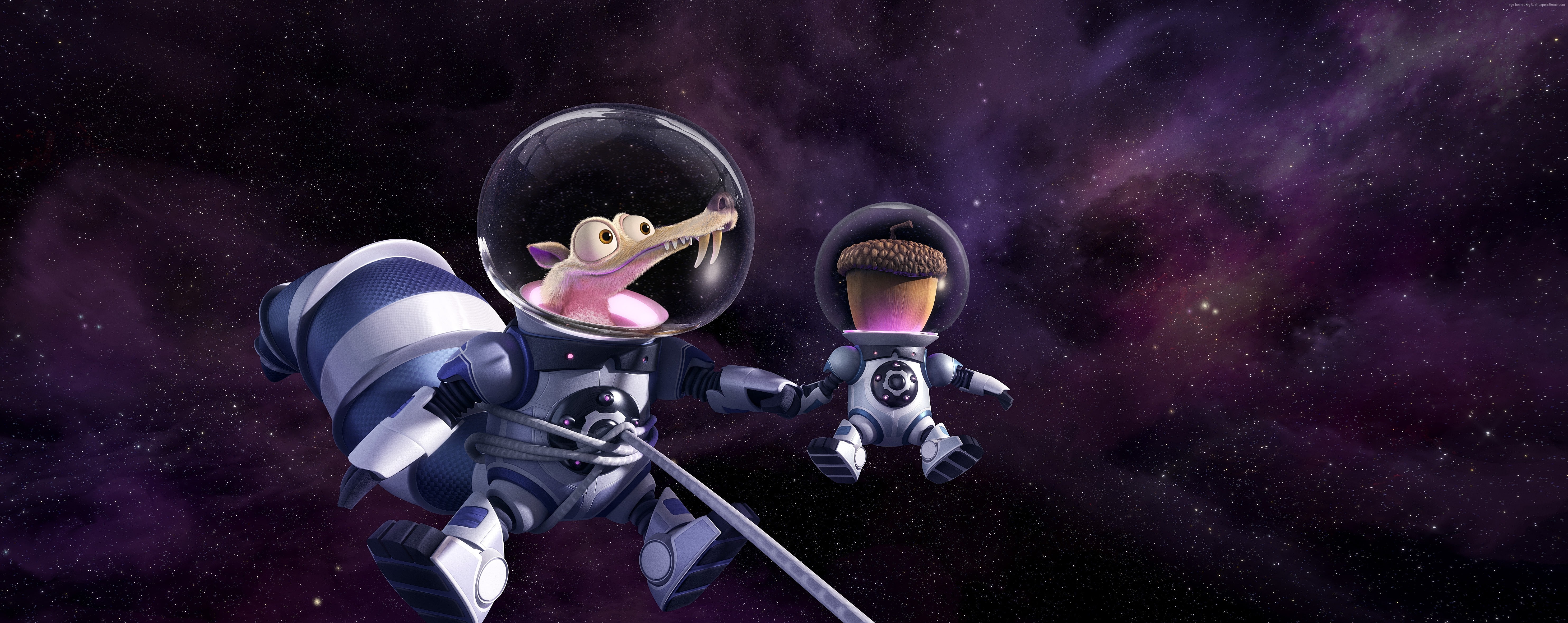 Ice Age 5: Collision Course, best animations of 2016, squirrel, 5K, space, HD Wallpaper