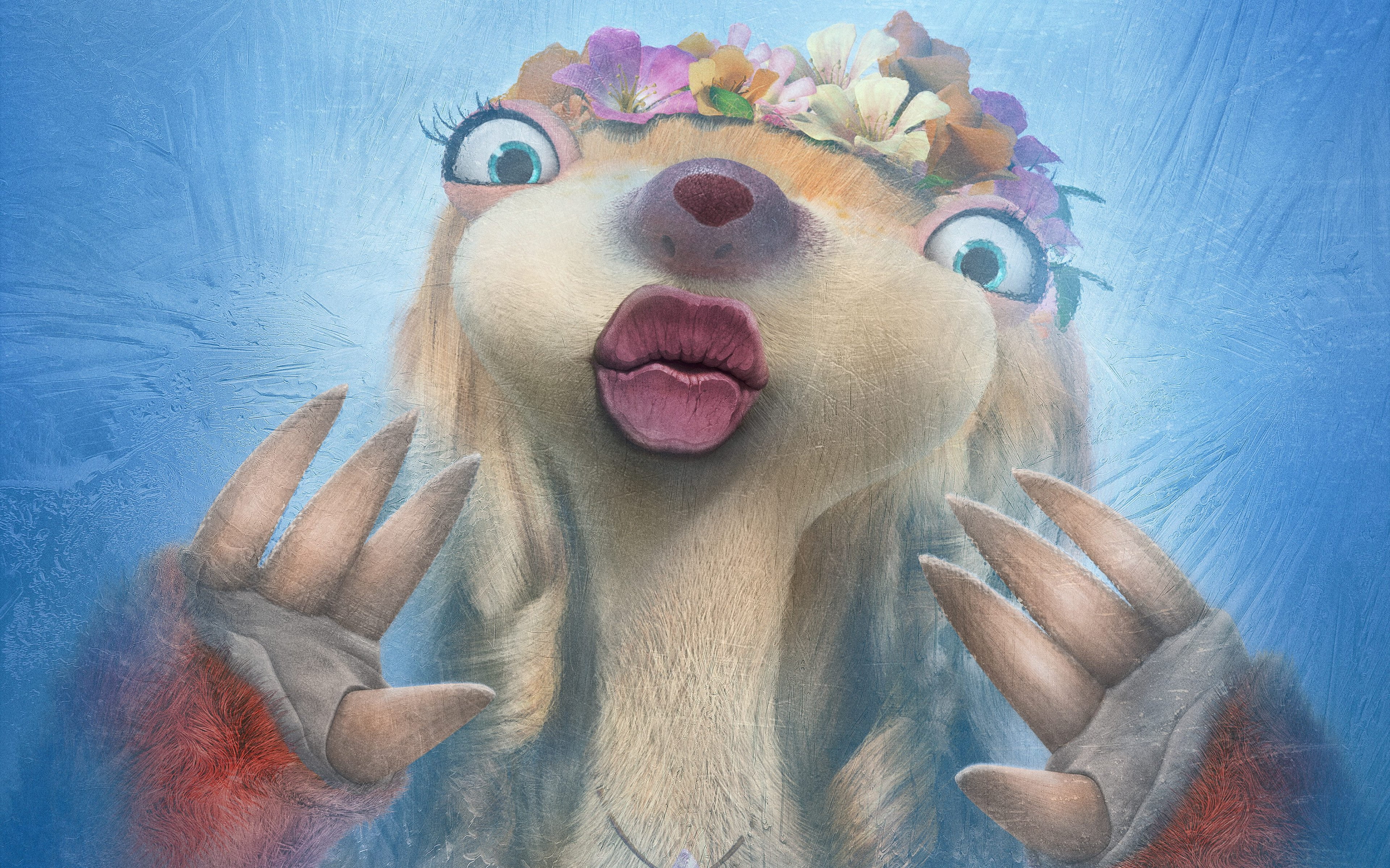animated, face paint, fun, hollywood, 2016, human face, ice age: collision course, close-up, headshot, Movies, ice, real people, women, flower, 4K, lifestyles, HD Wallpaper