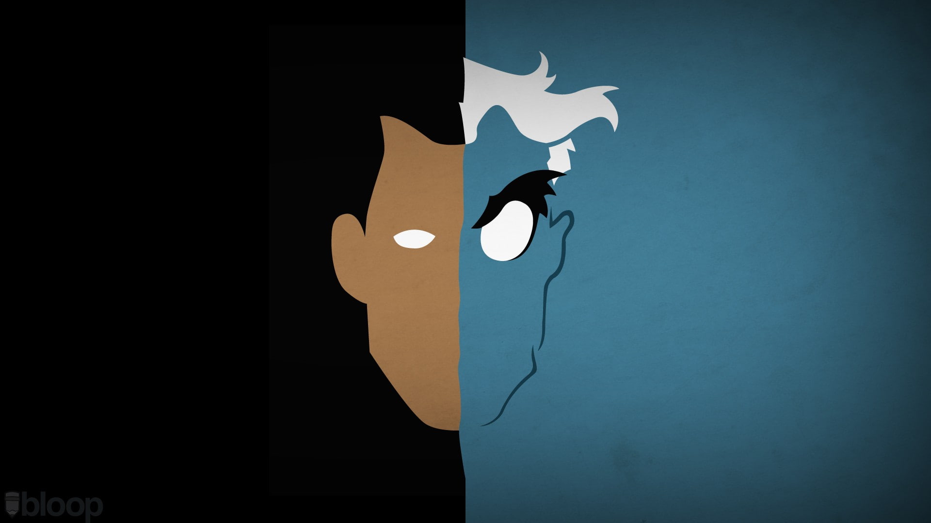minimalism, Blo0p, villains, Harvey Dent, splitting, hero, DC Comics, Batman, 1080P, Two-Face, HD Wallpaper