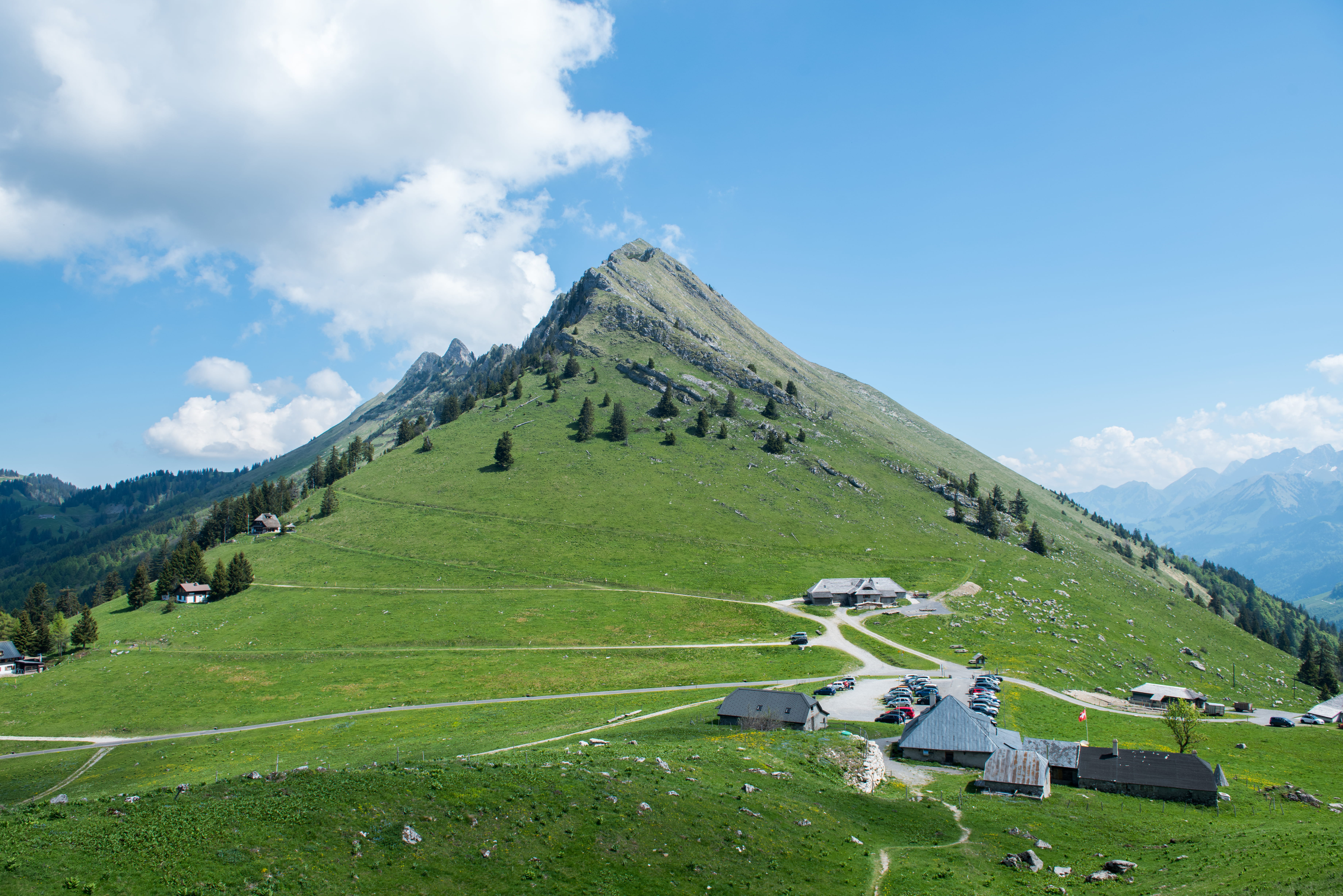 5K, hike, grass, idyllic, field, plant, day, mountain peak, beauty in nature, switzerland, clouds, nature, tranquil scene, cloud - sky, sky, mountain, HD Wallpaper