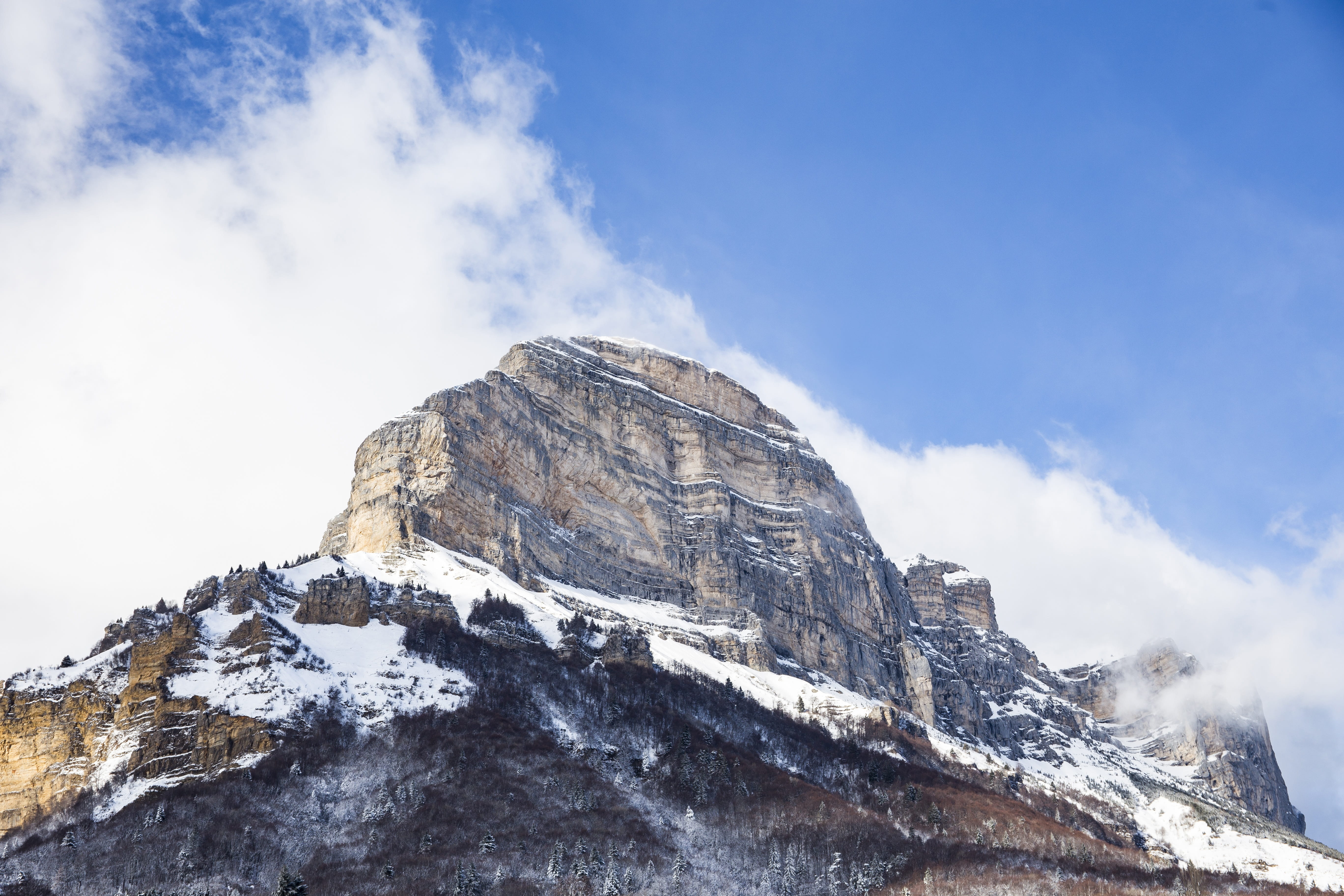snow, alps, beauty in nature, rock - object, snowcapped mountain, cold temperature, mountain peak, day, nature, formation, non-urban scene, mountain, france, HD Wallpaper