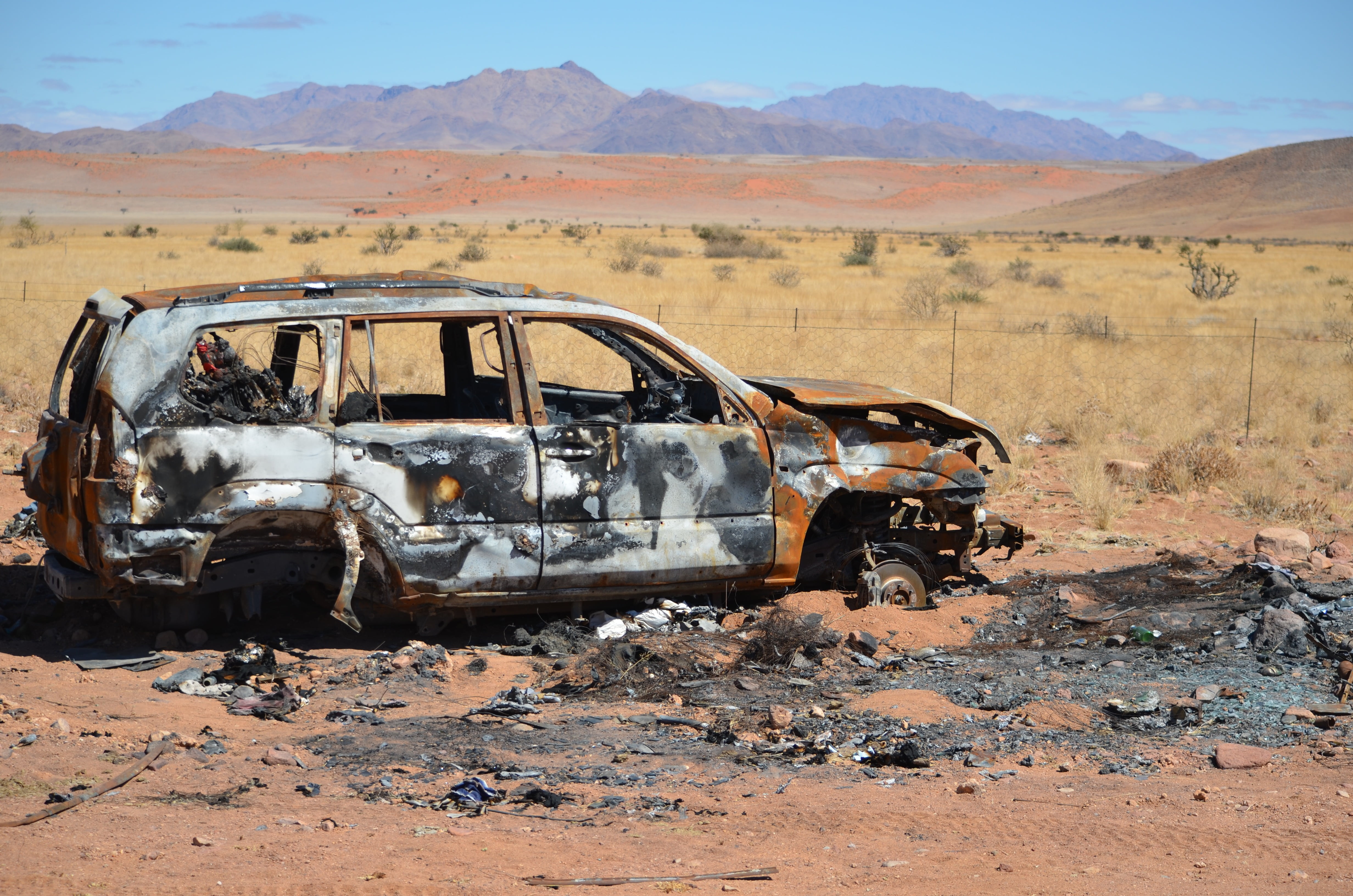 motor vehicle, deterioration, daytime, ruined, warm, land, namibia, broken, mode of transportation, day, wide, drive to end, no people, gray, transport, HD Wallpaper