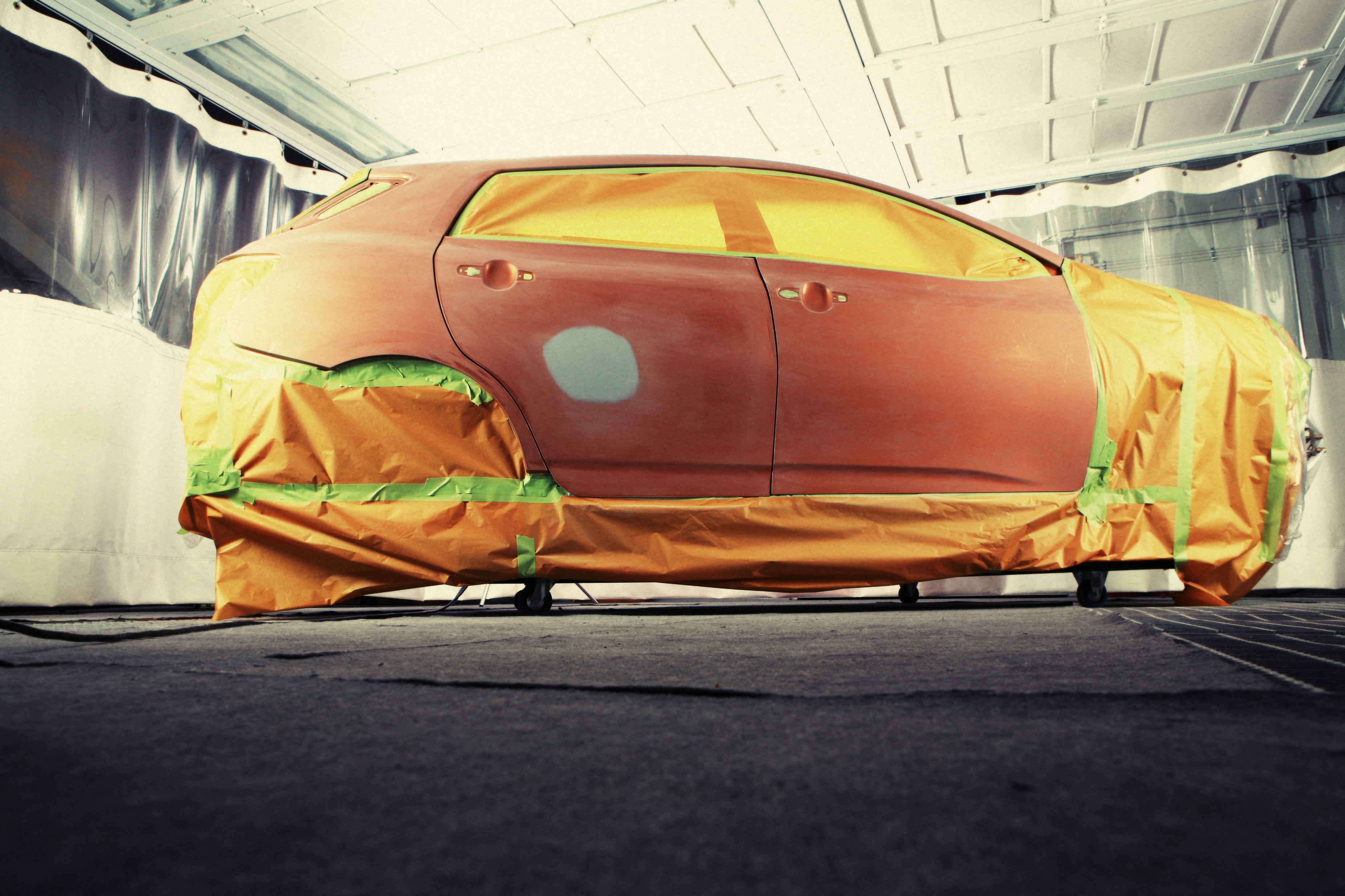 paint job, tape, aerospace industry, people, paintwork, day, shop, brown, mode of transportation, door, repairs, 4K, body work, journey, garage, leaving, HD Wallpaper