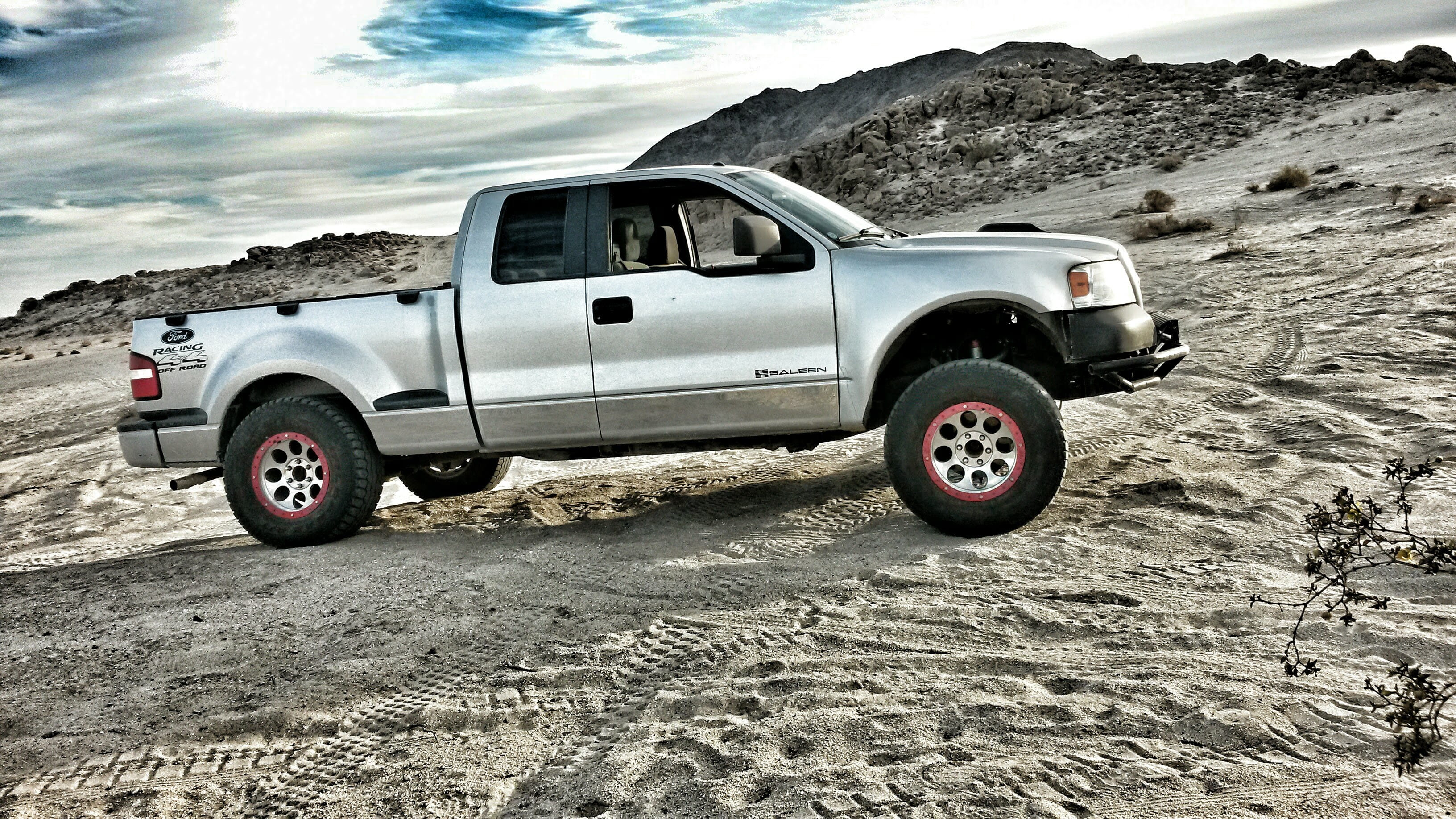 pickup, emptiness, travel, sand, outdoors, sports Utility Vehicle, Truck, beauty, Sun, map, vehicle, road, cloud - sky, transportation, shine, wheel, mud, HD Wallpaper