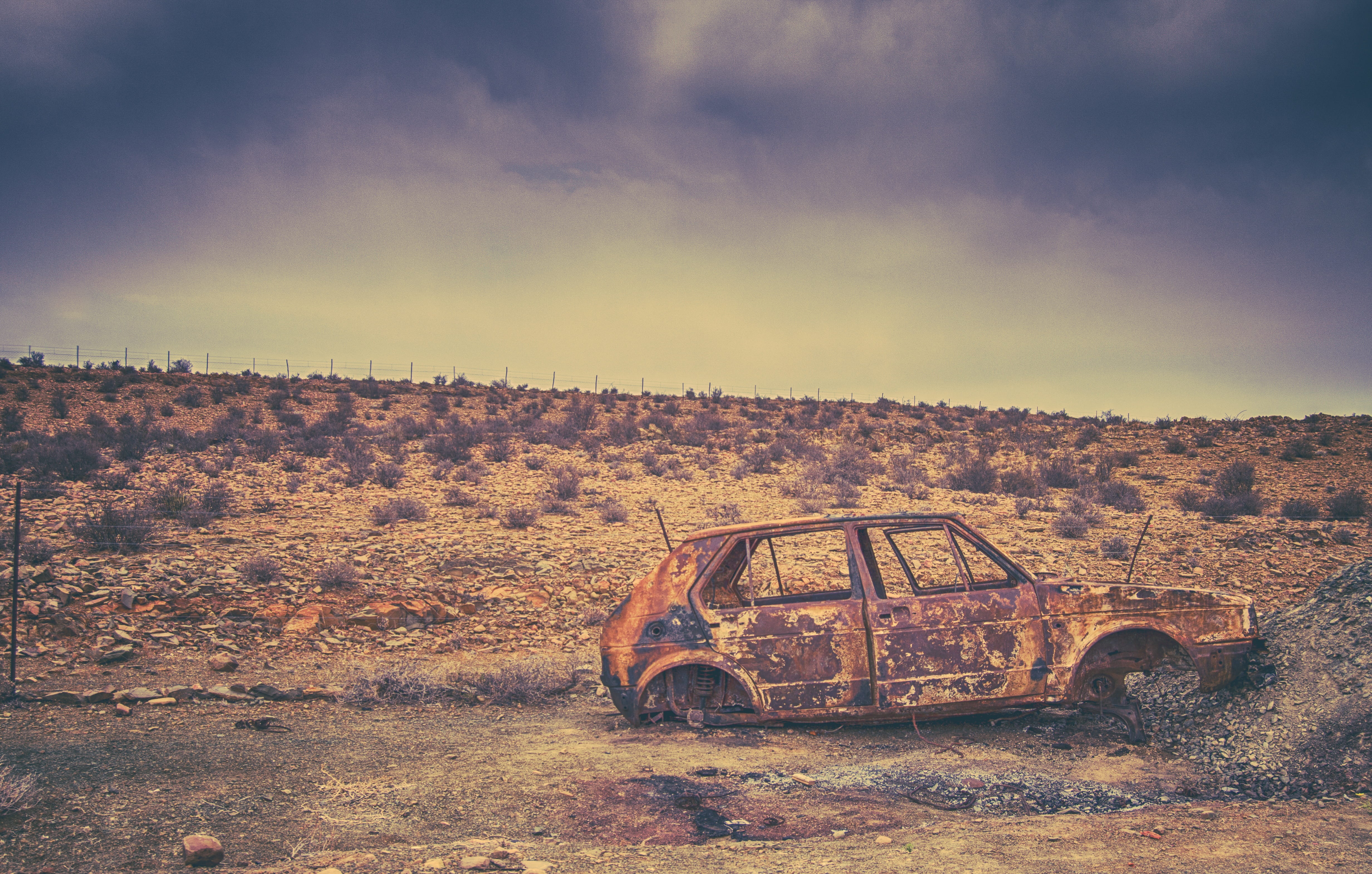 transportation, mood, mode of transportation, desert, no people, history, damaged, decay, rusty, landscape, scrap, sky, 4K, land, sand, destroyed, obsolete, HD Wallpaper