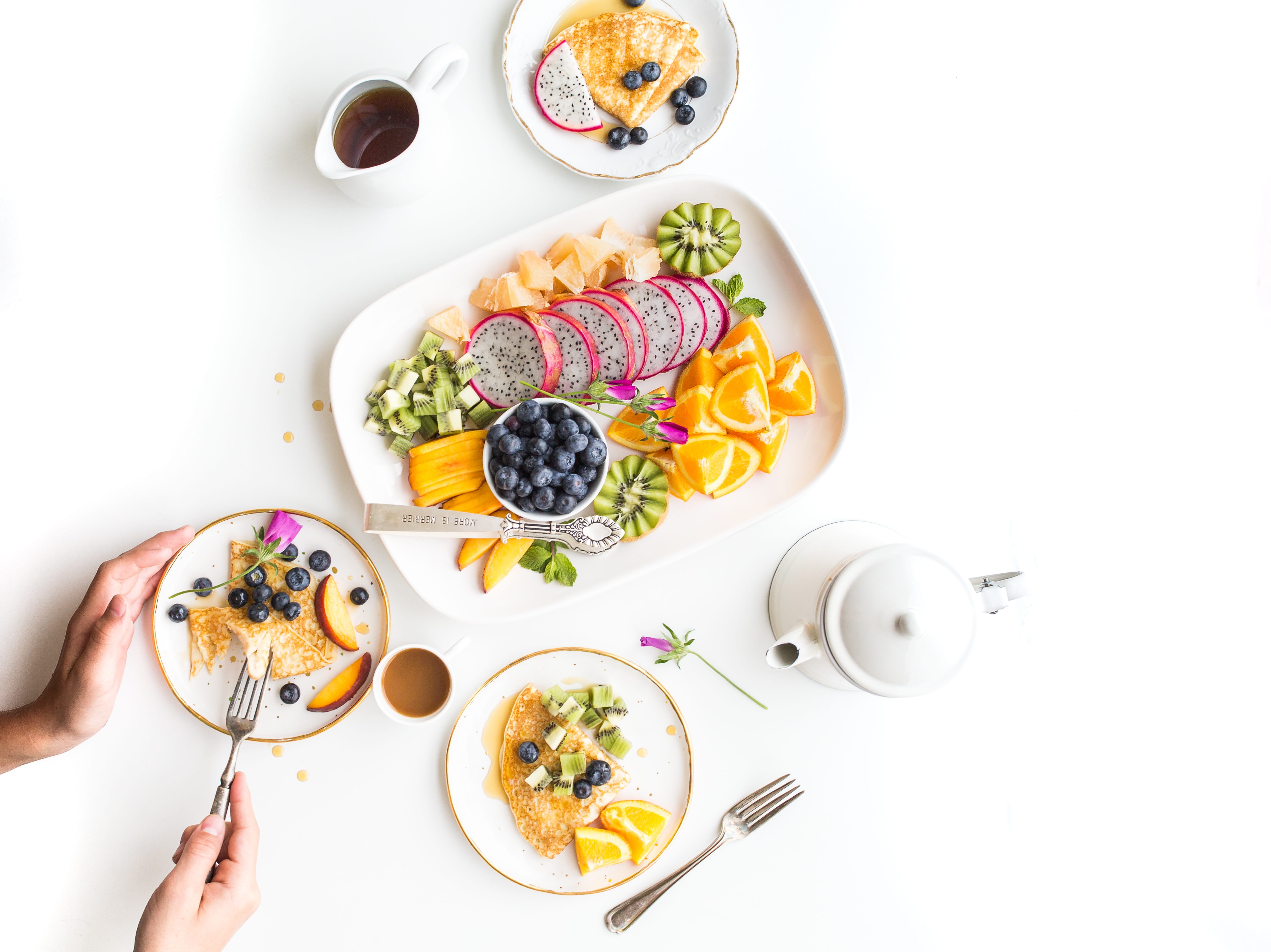 color, orange, one person, kiwi, drink, directly above, peach, Healthy, wellbeing, refreshment, tea, indoors, human hand, blueberries, mug, high angle view, HD Wallpaper