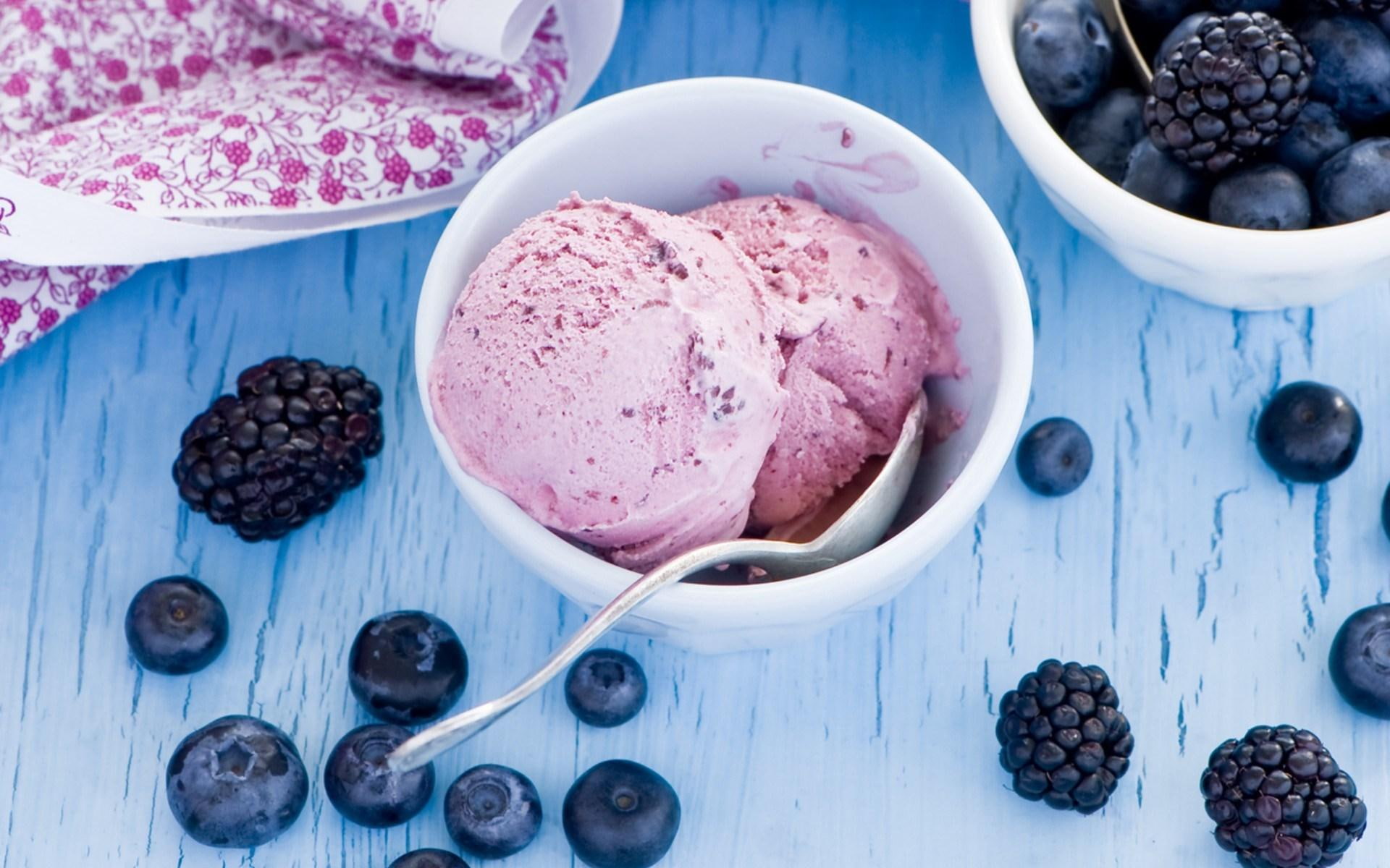 food, blueberries, 1080P, berries, cream, ice, HD Wallpaper