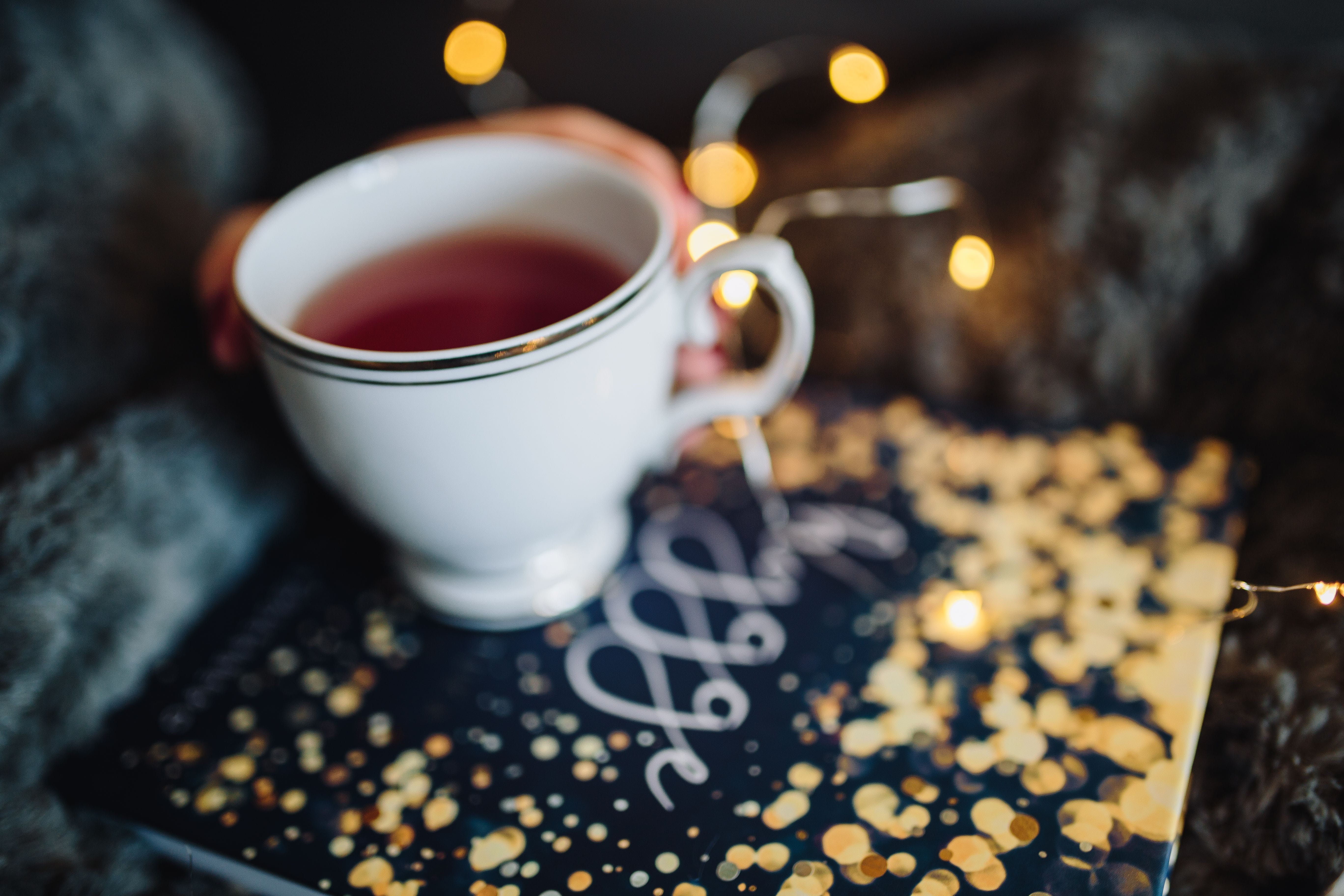 coffee - Drink, fairy lights, close-up, woman, cozy, food and drink, freshness, refreshment, hot drink, focus on foreground, no people, drink, indoors, HD Wallpaper
