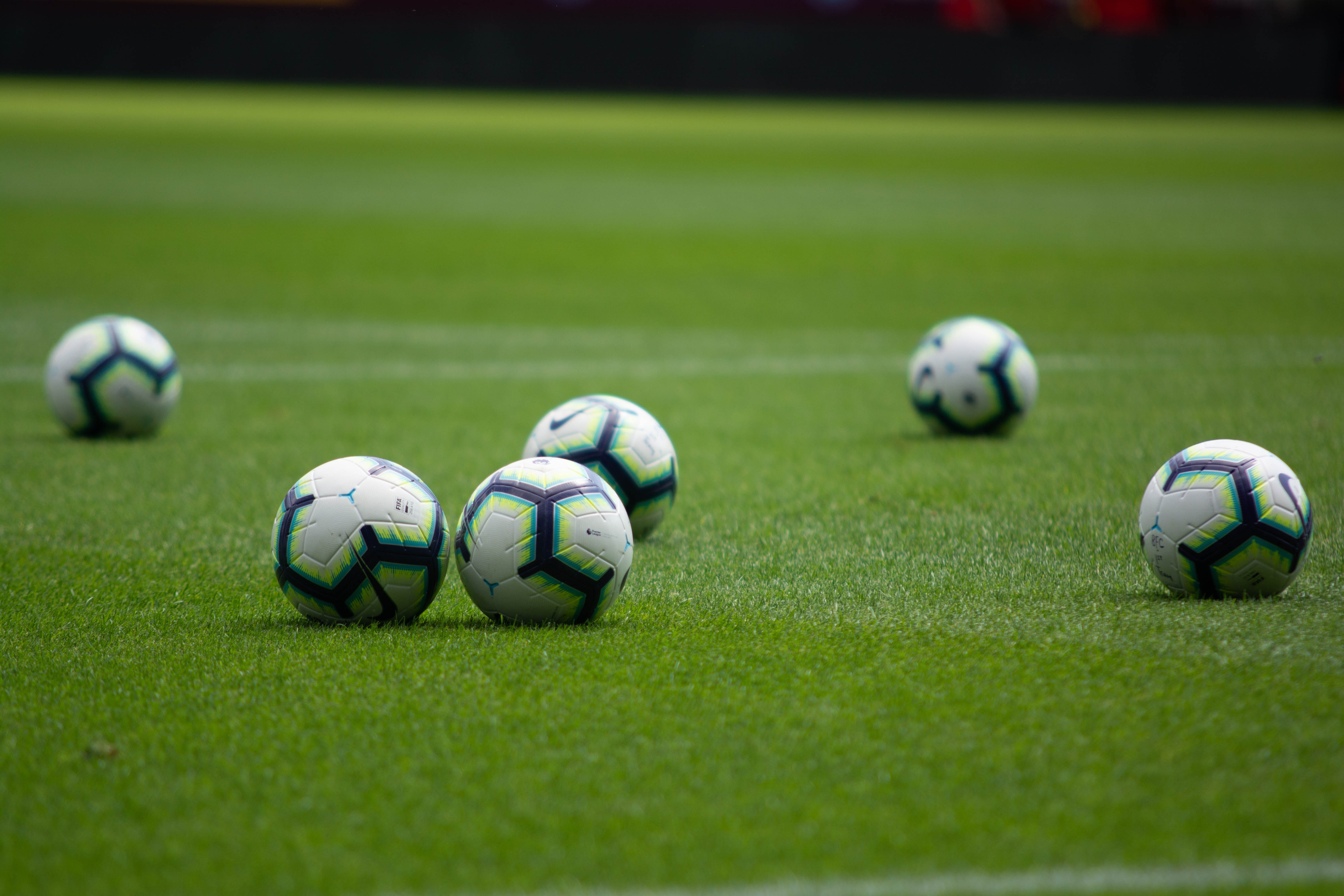 soccer field, play, no people, field, sport, day, competition, plant, group, sports equipment, outdoor, sports, soccer, outdoors, white color, selective focus, HD Wallpaper