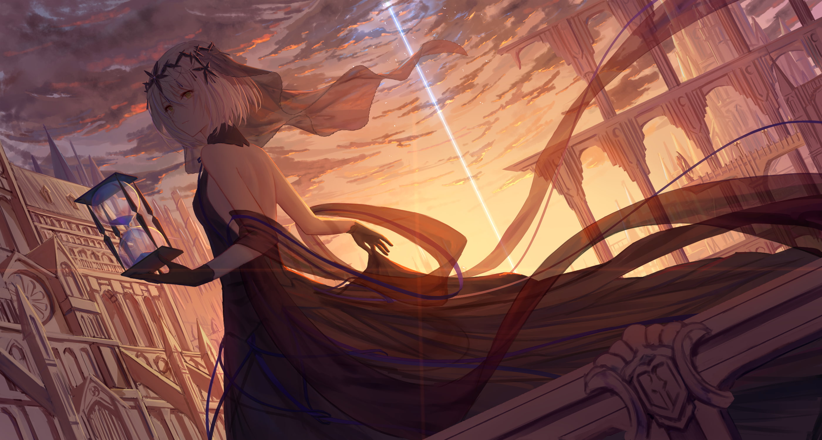 fantasy girl, hourglasses, anime girls, 2K, Anime Grasoso, anime, HD Wallpaper