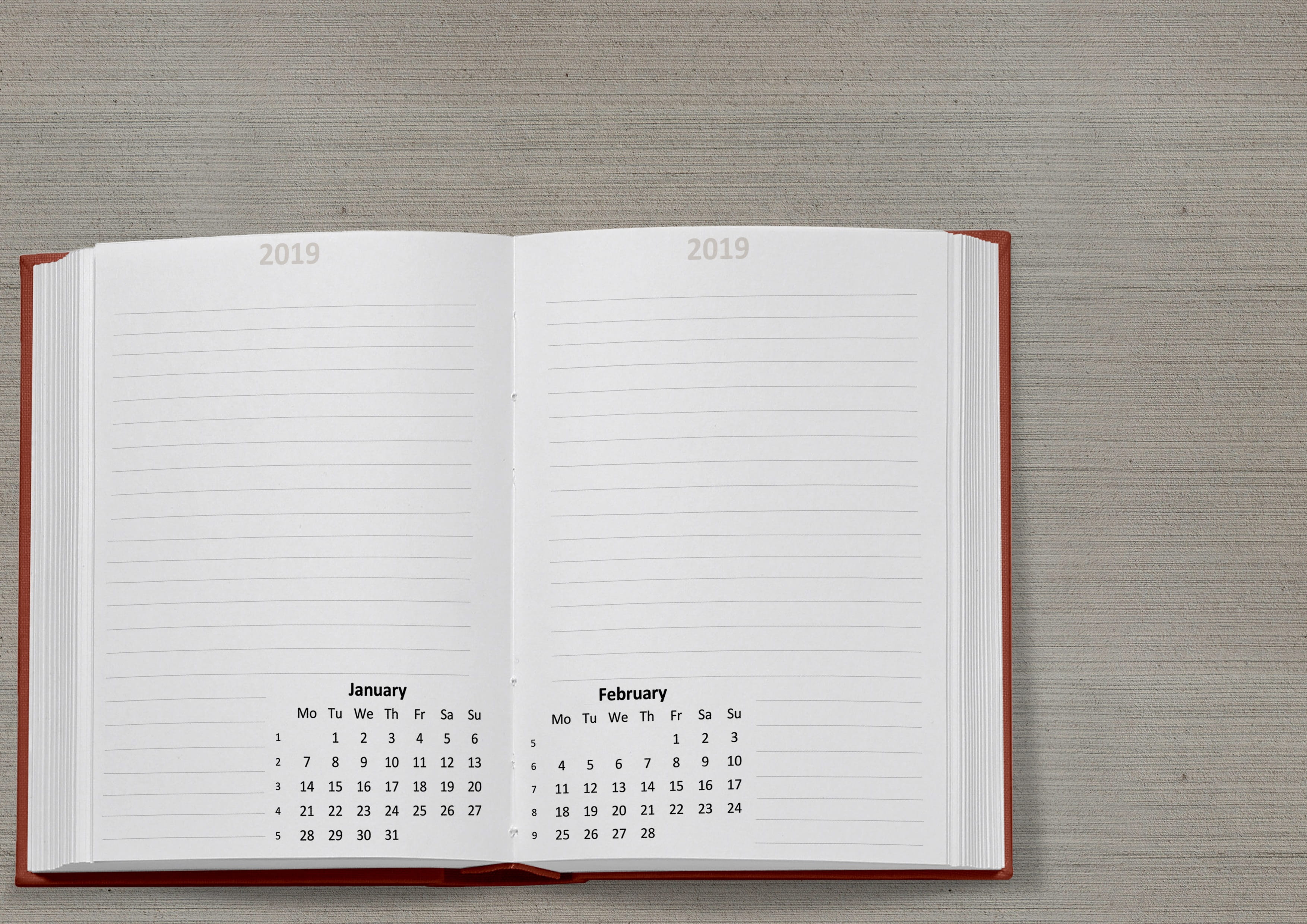 table, blank, communication, high angle view, notebook, open, dates, directly above, 2019, january, information, 2K, office, indoors, plan, symbolism, HD Wallpaper