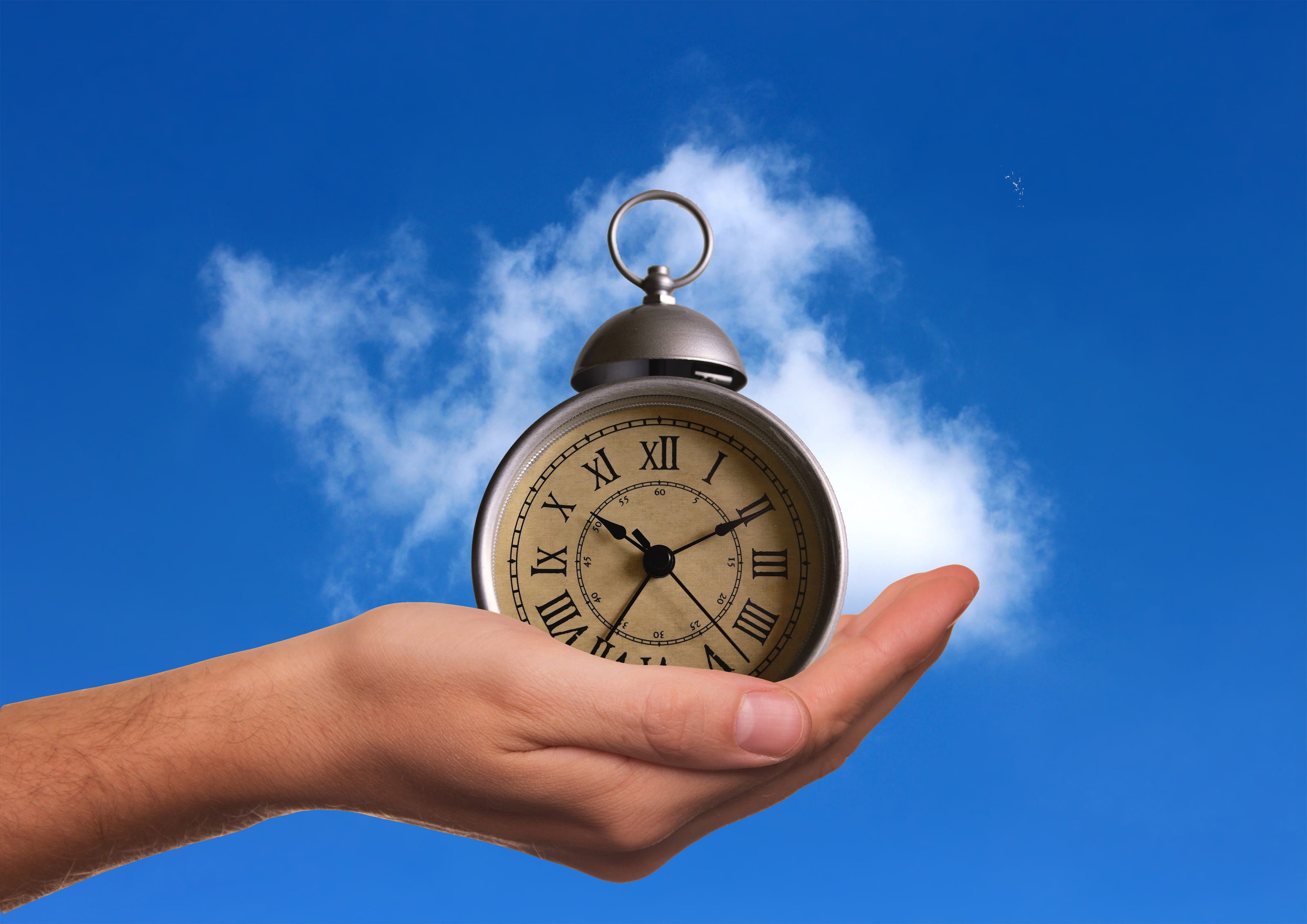 holding, people, sky, blue, ball, agreement, hours, pocket watch, clock, minute hand, history, watch, time of, ancient, 2K, minutes, meteorology, human hand, HD Wallpaper