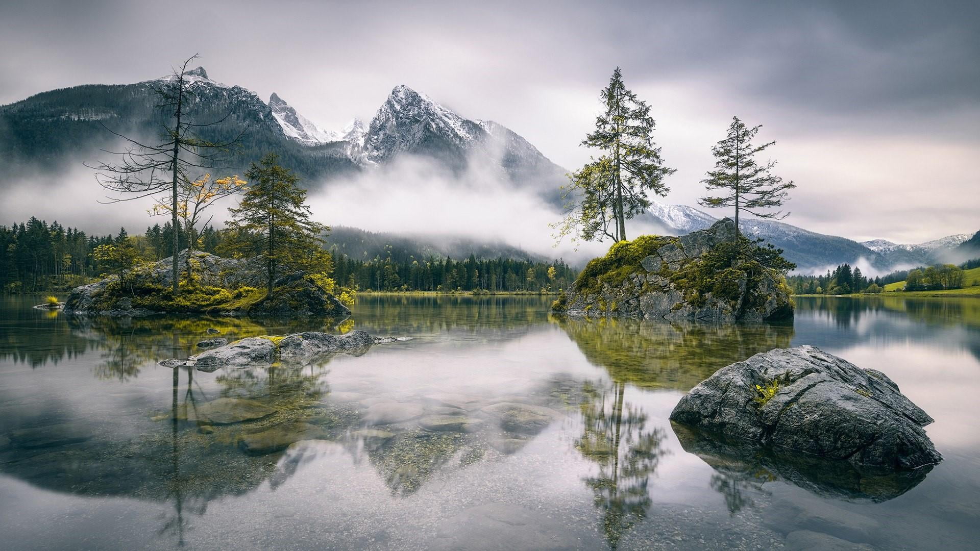 nature, forest, landscape, cloud - sky, bavaria, coniferous tree, cloud, environment, europe, hintersee, berchtesgaden, sky, scenics - nature, beauty in nature, HD Wallpaper