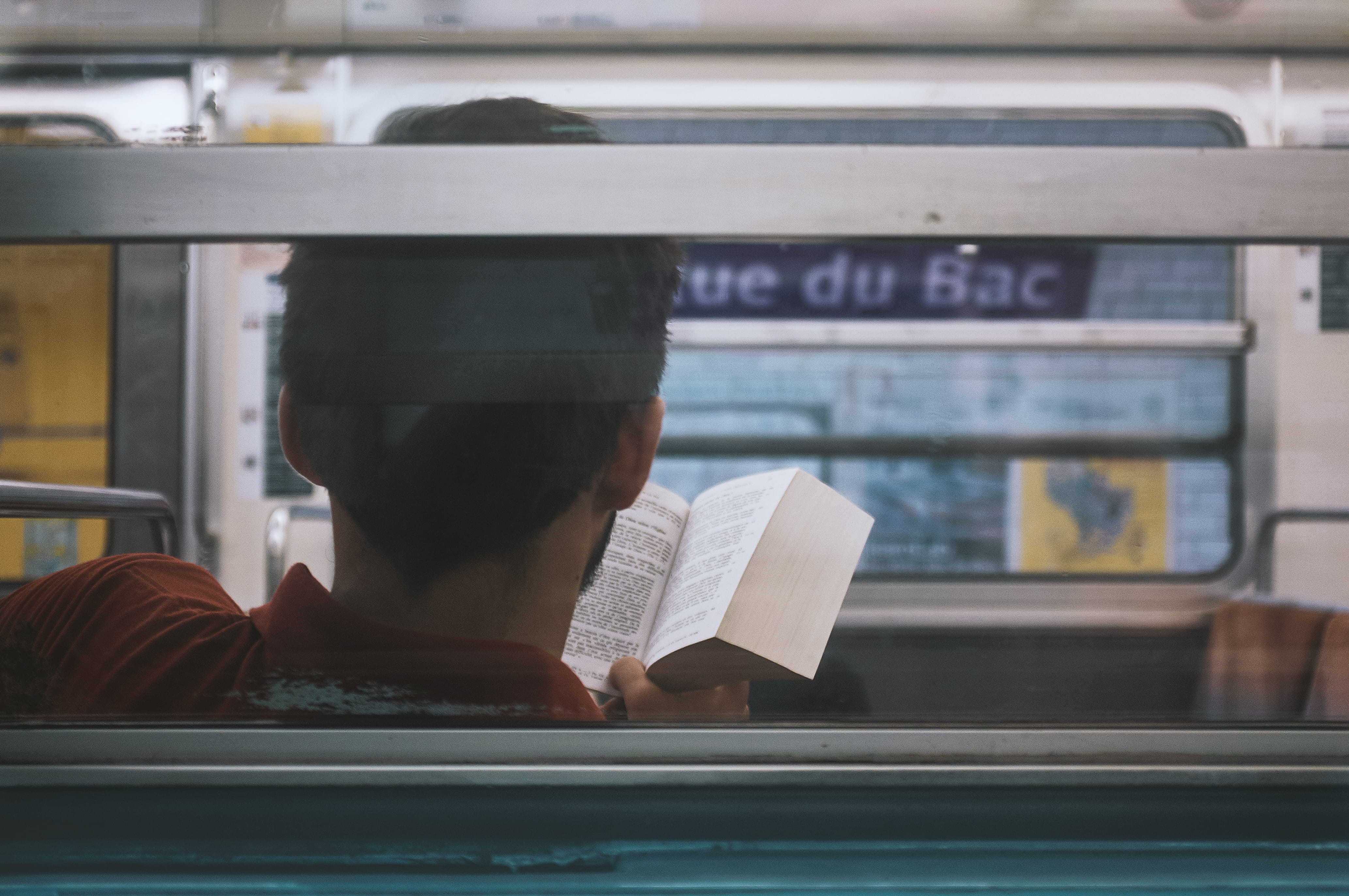 public transportation, land vehicle, headshot, open, gown, transparent, book, person, france, train, activity, car, read, portrait, transportation, one person, HD Wallpaper