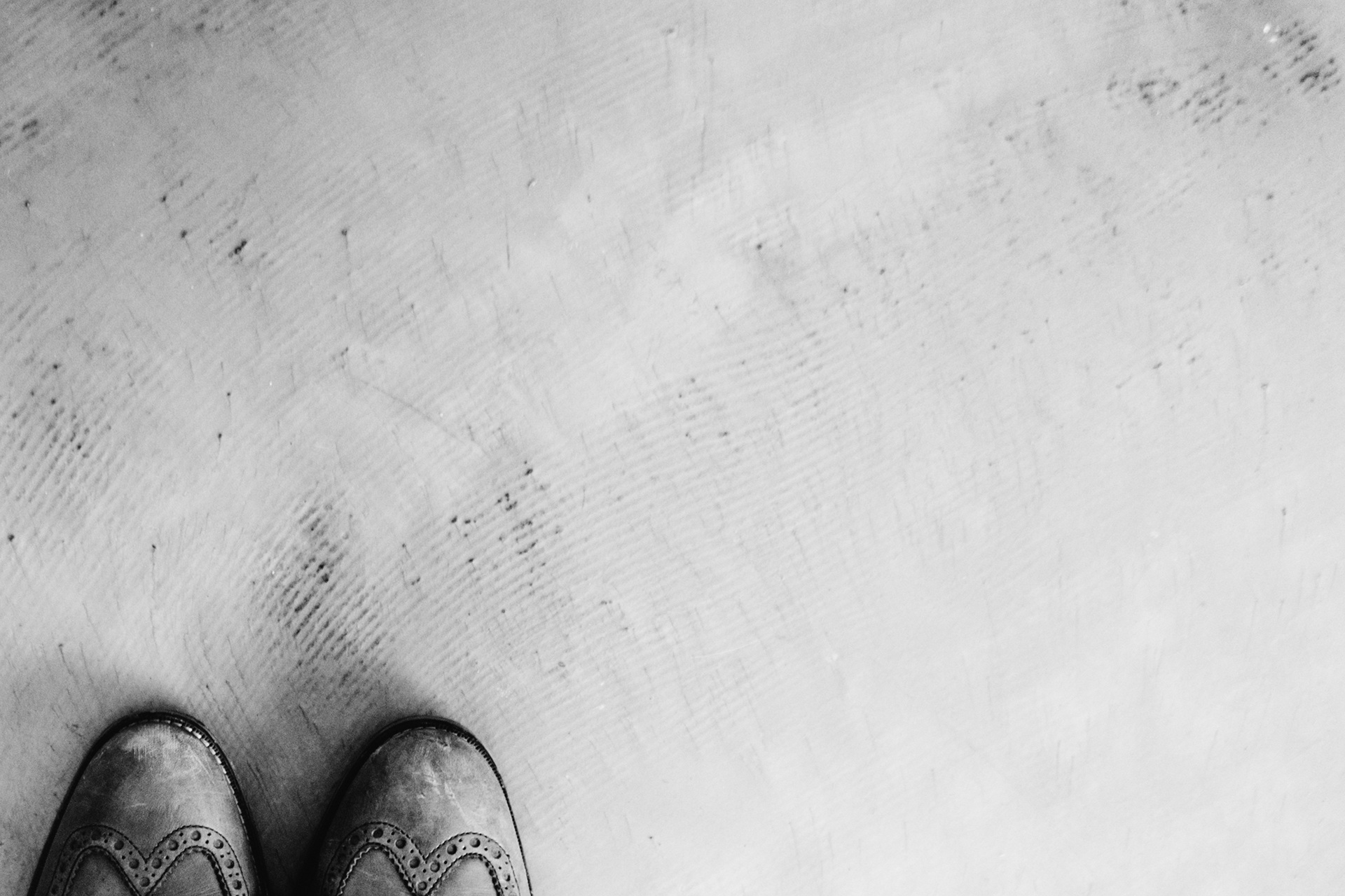 shoes, human limb, day, human leg, human foot, ground, directly above, leisure activity, black and white, personal perspective, indoors, 1080P, lifestyles, HD Wallpaper