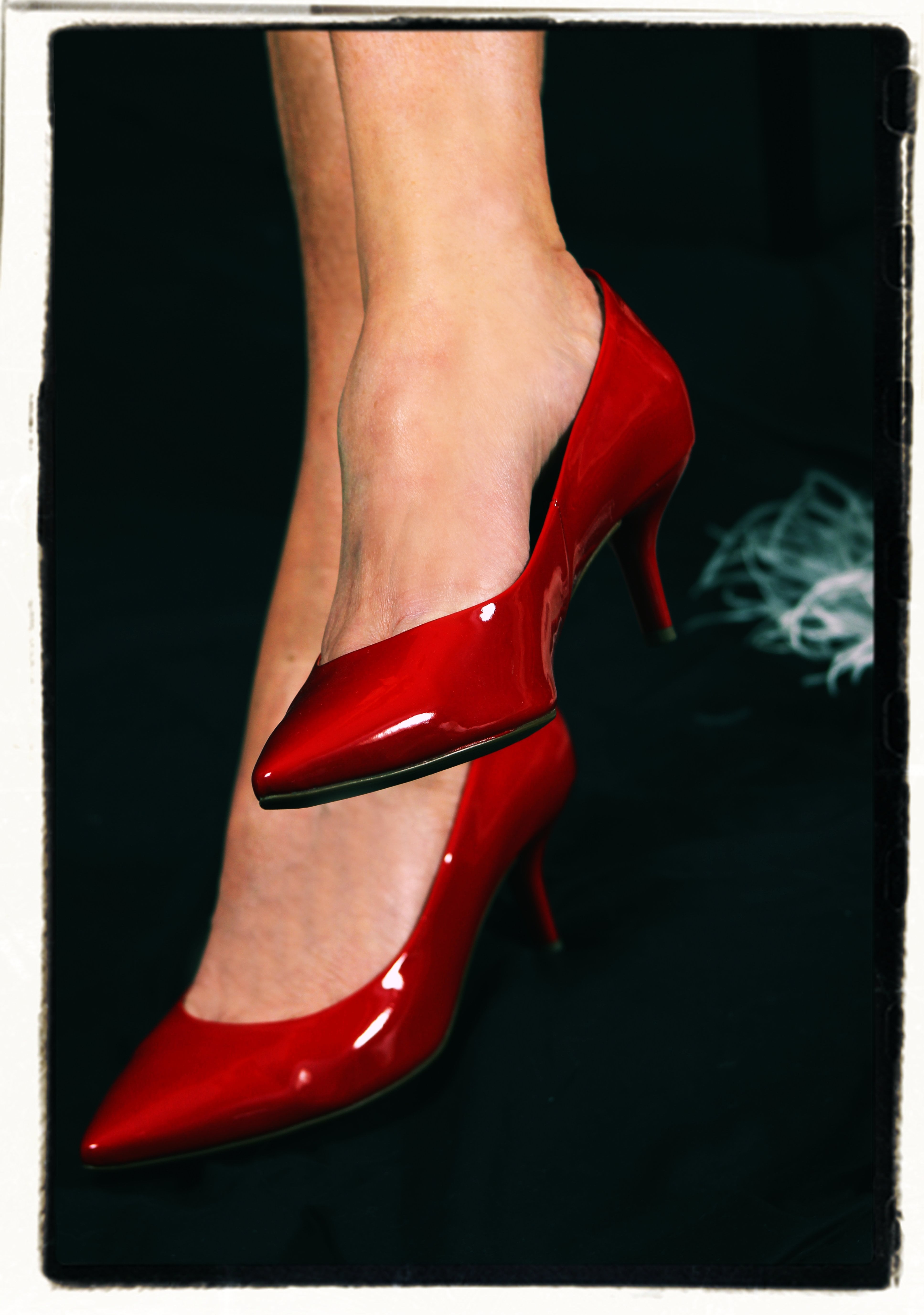 close-up, real people, adult, leather, human body part, red, indoors, black background, shoe, person, toe, kitty, elegance, women, woman, shoes, one person, Phone HD Wallpaper