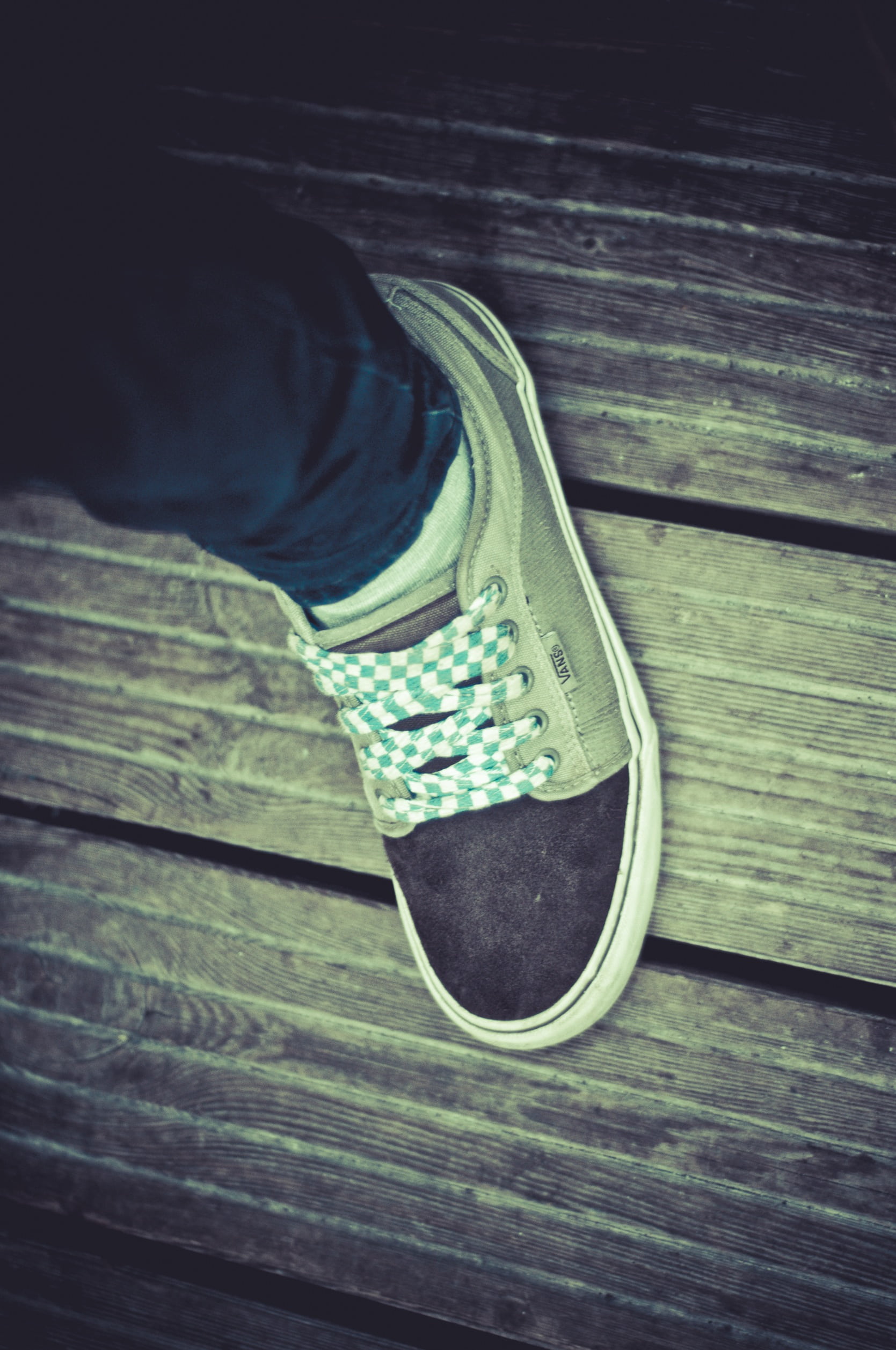 personal perspective, human body part, indoors, sneakers, human foot, one person, shoe, wearing, wooden, human limb, laces, top, wood - material, men, 1080P, Phone HD Wallpaper