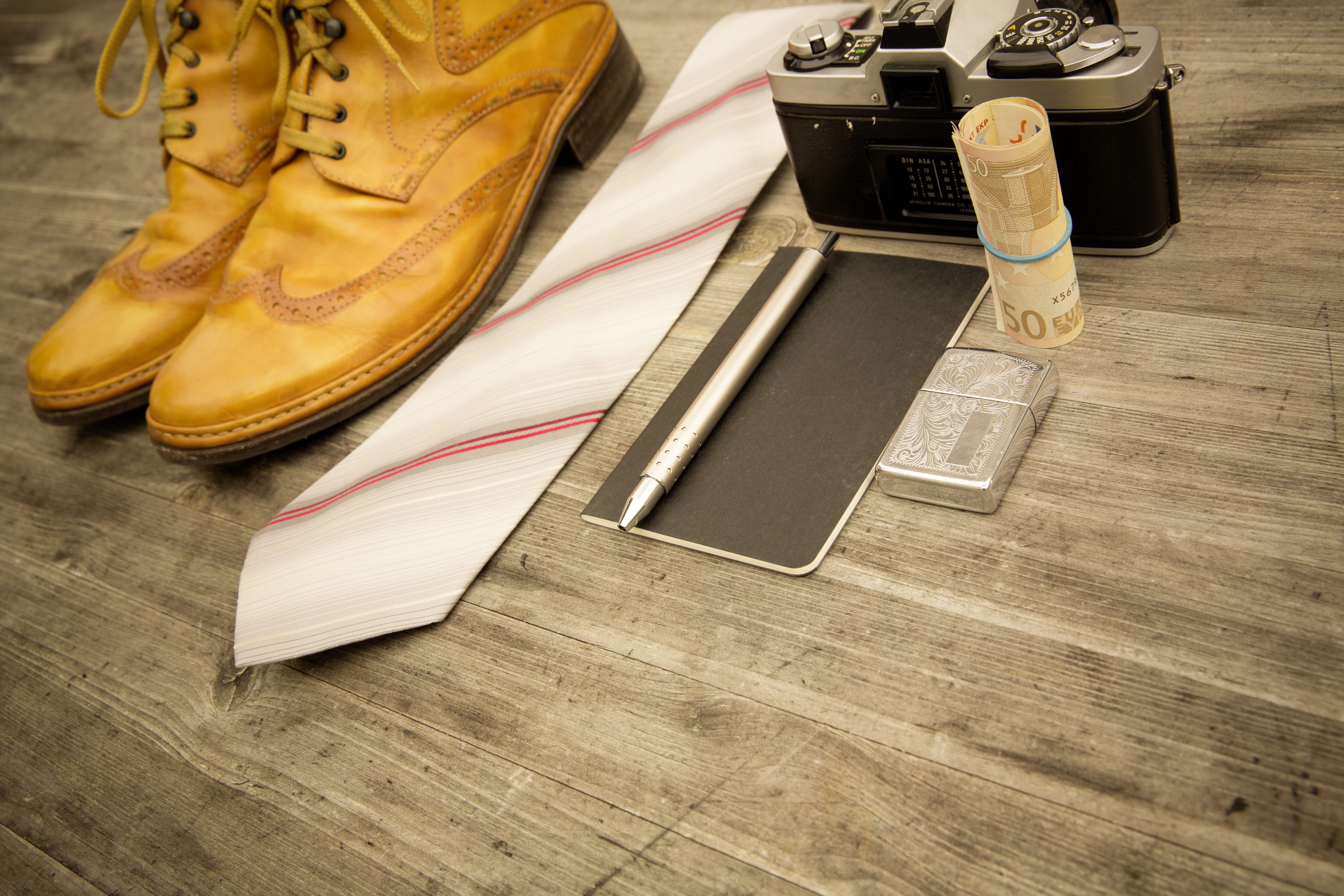 derby, pen, pair, high angle view, shoe, retro styled, wood, bag, brown, striped, boots, wood - material, leather, hip, tie, old, notebook, publication, HD Wallpaper