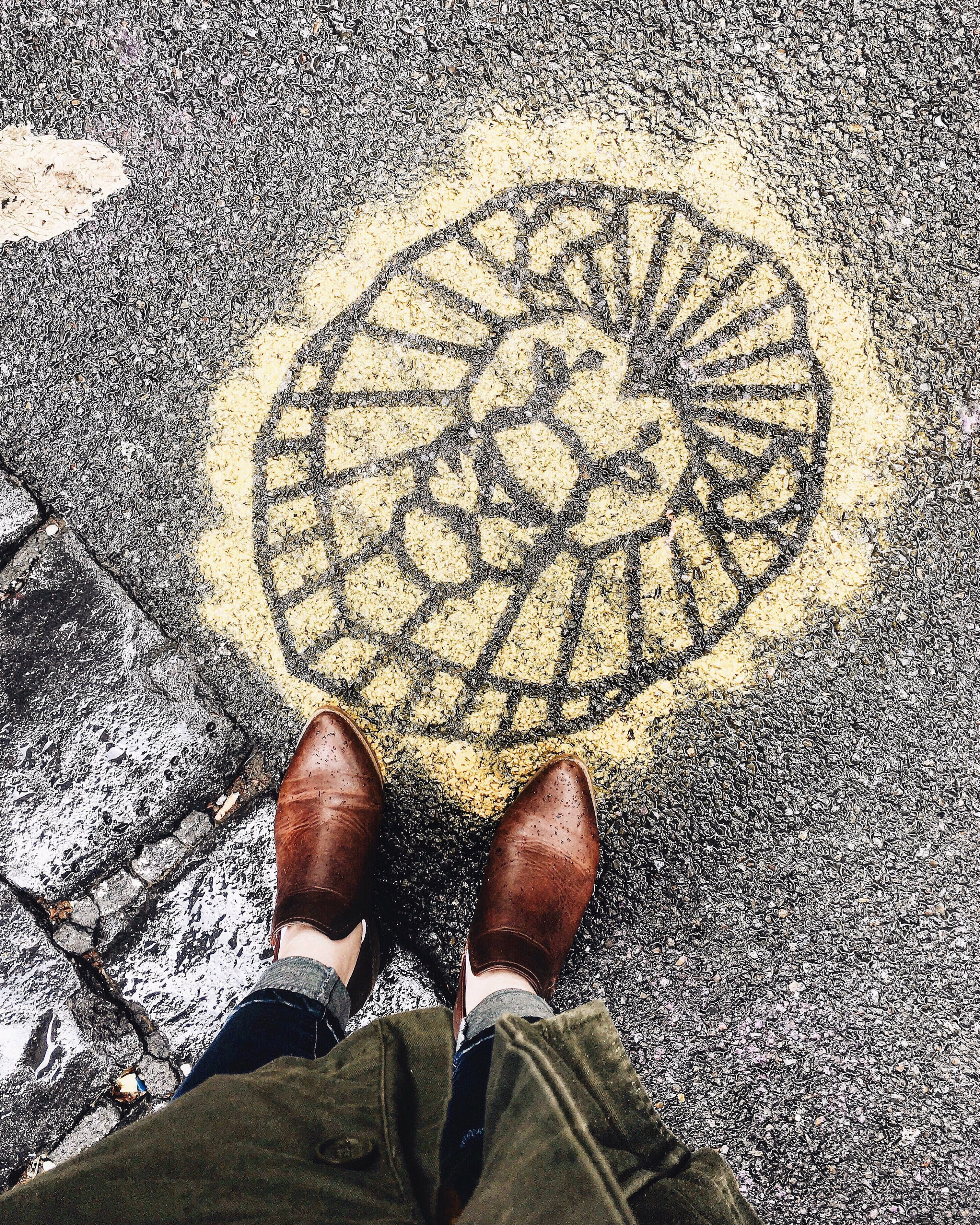 human body part, floral pattern, ground, directly above, denim, shoe, lifestyles, loafers, art and craft, green, asphalt, day, real people, leather, body part, Phone HD Wallpaper