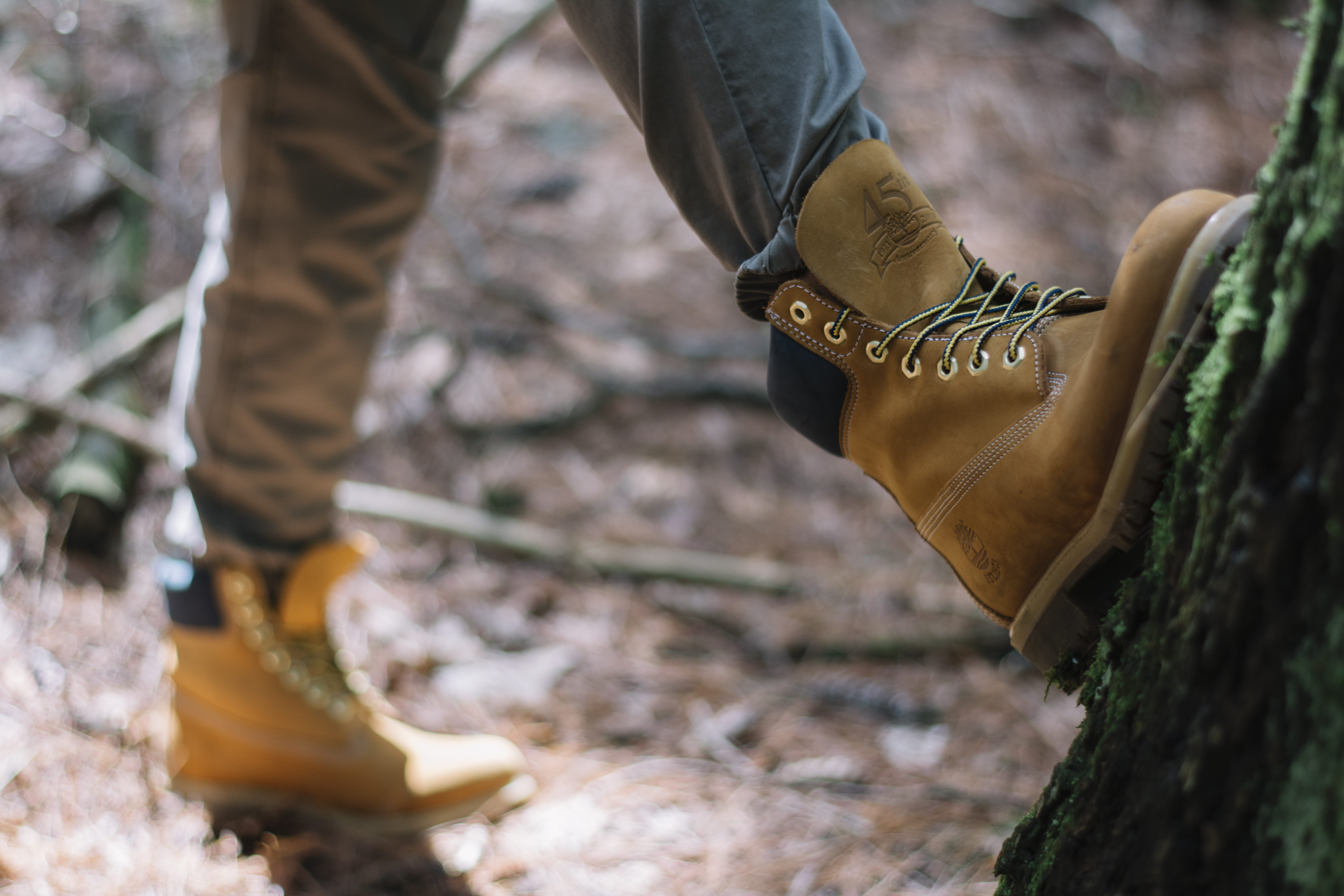 human, hiking, building, lifestyles, men, work, wearing, rugged, unrecognizable person, focus on foreground, brown, boots, person, 5K, day, suspension bridge, HD Wallpaper