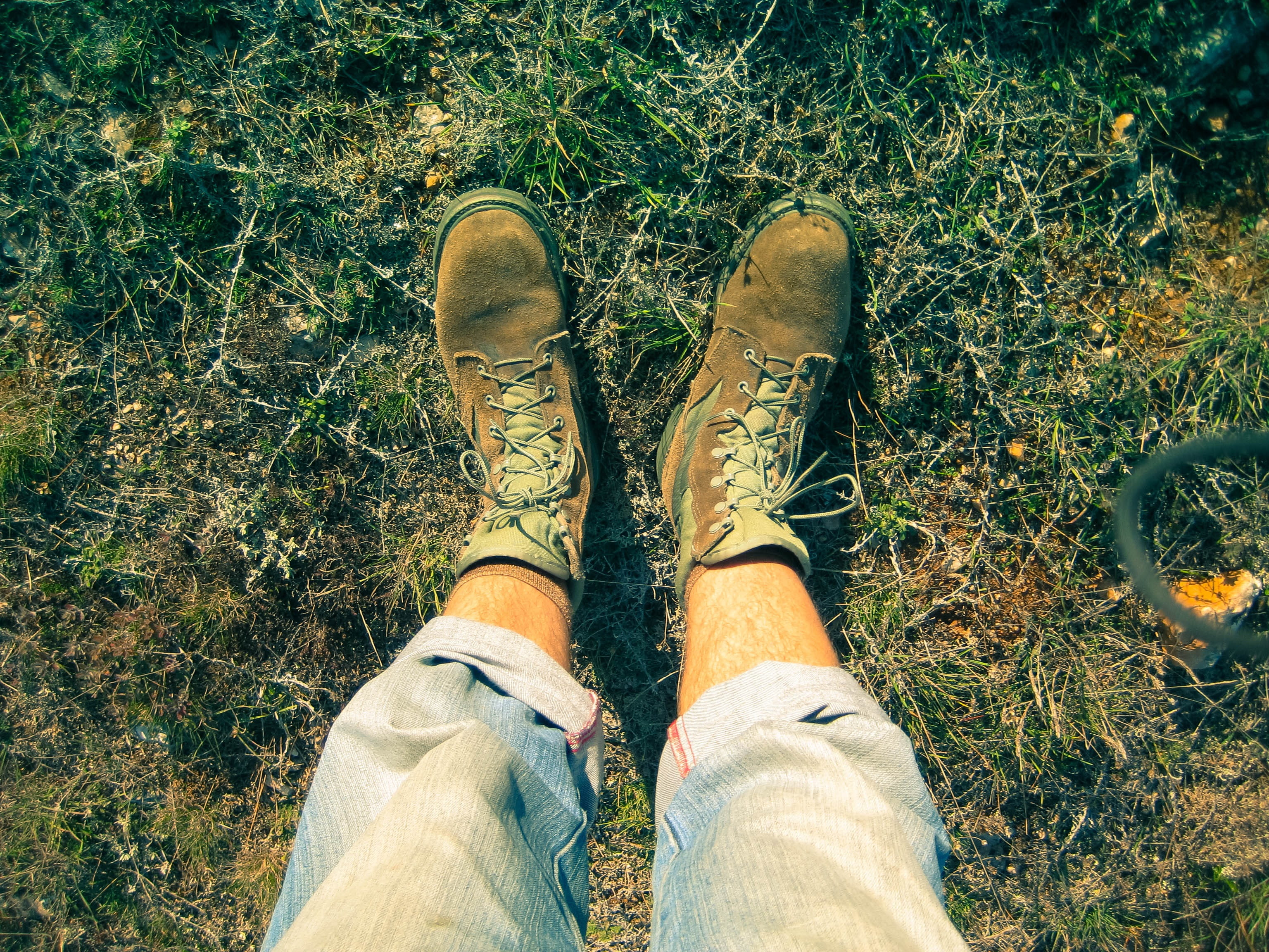 person, people, autumn, Pants, walking, november, shoelace, human Leg, grass, field, nature, human Foot, high angle view, unrecognizable person, human, HD Wallpaper
