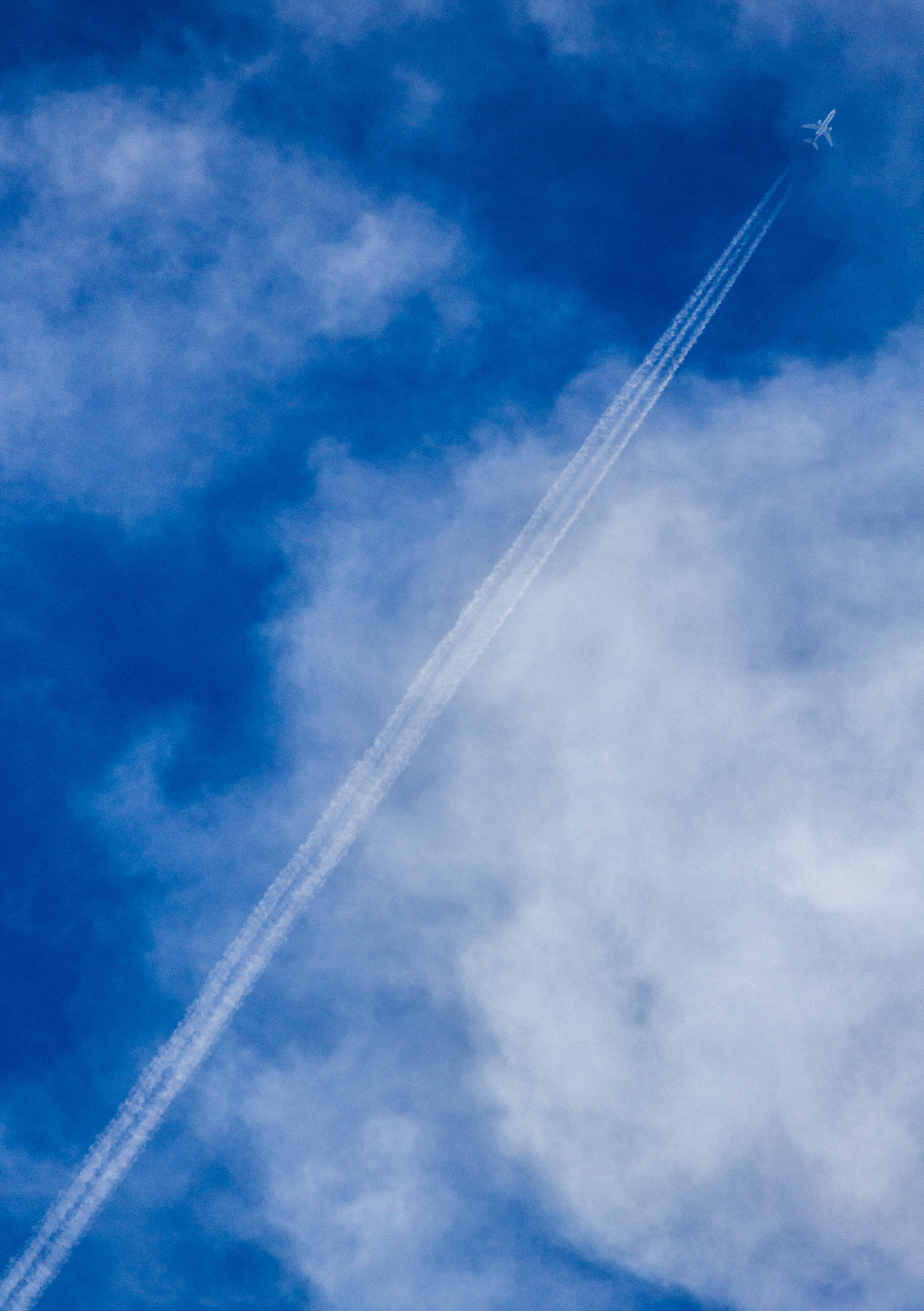 day, air vehicle, mode of transportation, outdoors, air pollution, beauty in nature, stream, airplane, clouds, daytime, low angle view, speed, fighter, Phone HD Wallpaper