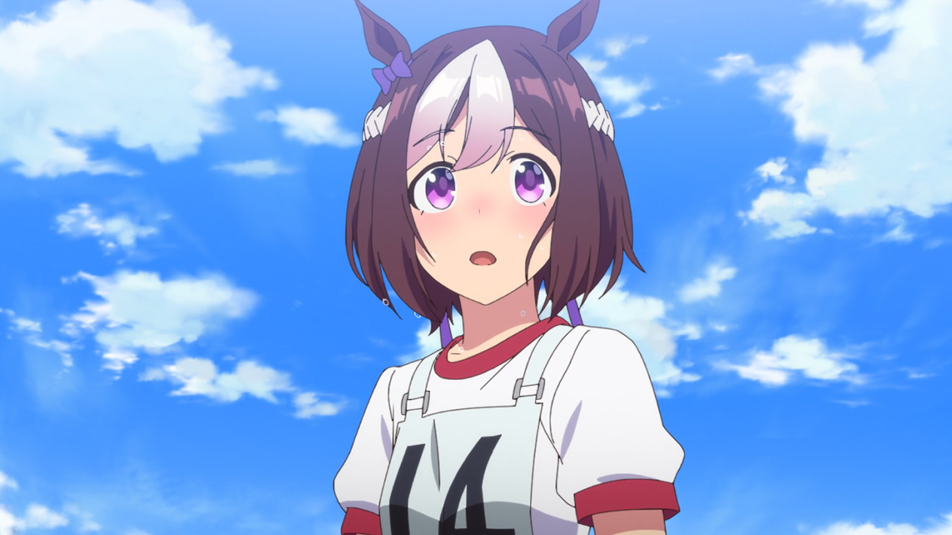 sky, anime girls, anime, 1080P, Uma Musume Pretty Derby, Special Week (Uma Musume), white skin, HD Wallpaper